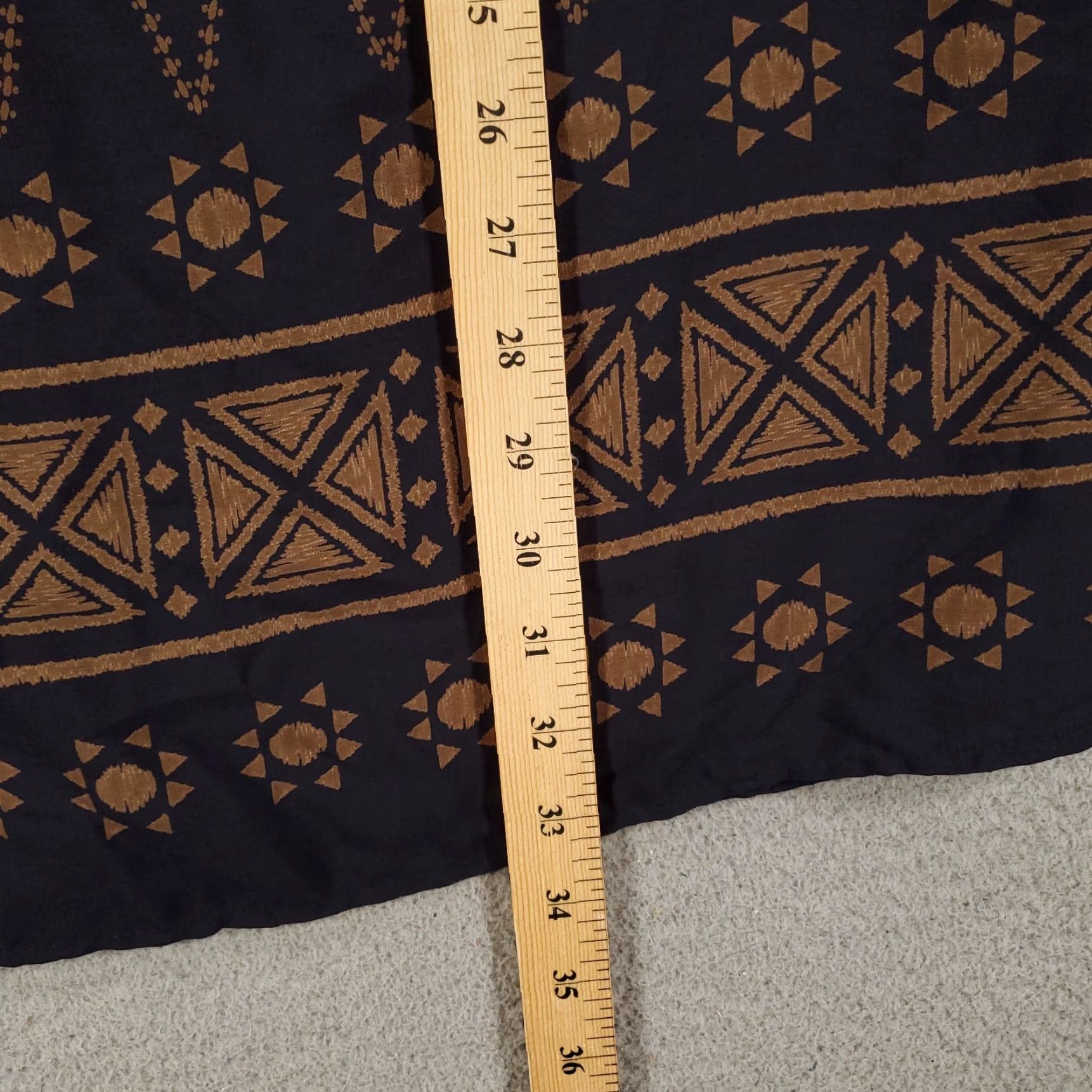 Vintage Womens Dress Large size Geometric Mini Length Lined Zip Back Dark Tunic Shift Size L / US 10 / IT 46 - 4 Thumbnail