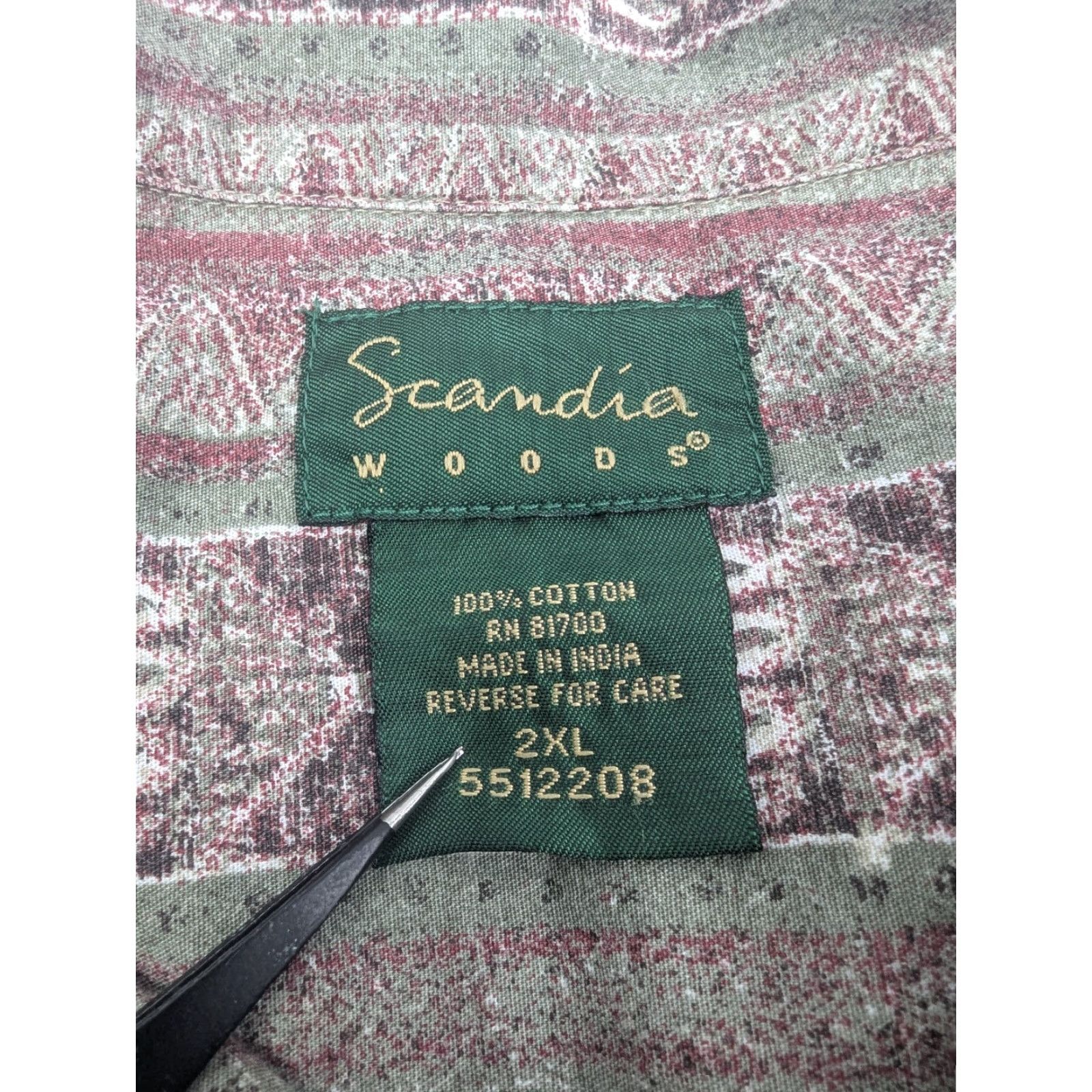 Vintage VINTAGE Scandia Woods Southwest Tribal Aztec Striped Island Camp Shirt Men's 2XL Red Cotton Button-Up Short Sleeve Casual Aztec Pattern Size US XXL / EU 58 / 5 - 7 Thumbnail