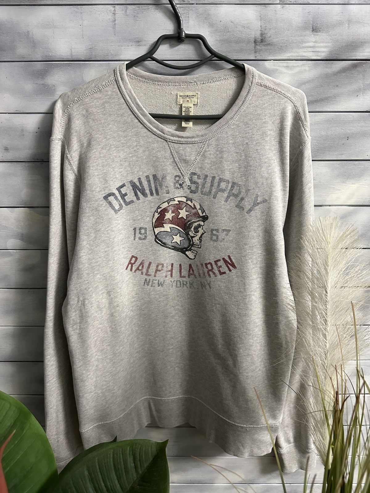 Denim & Supply Ralph Lauren Rare Sweatshirt Skull USA Helmet Ralph Lauren Denim&Supply Size US M / EU 48-50 / 2 - 1 Thumbnail