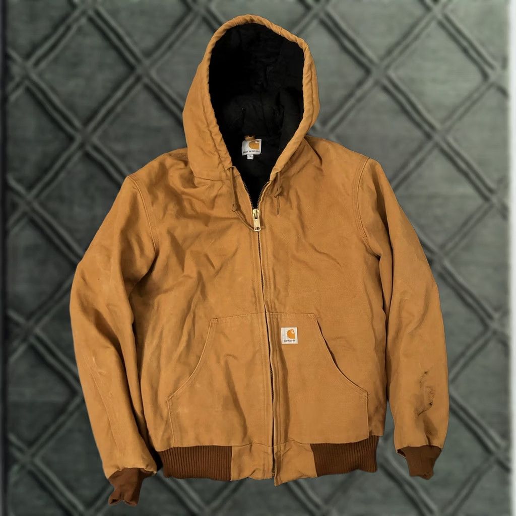Carhartt VINTAGE Carhartt J140 Hooded Jacket Mens Small Brown Lined Work Coat USA 90s Size US S / EU 44-46 / 1 - 1 Thumbnail