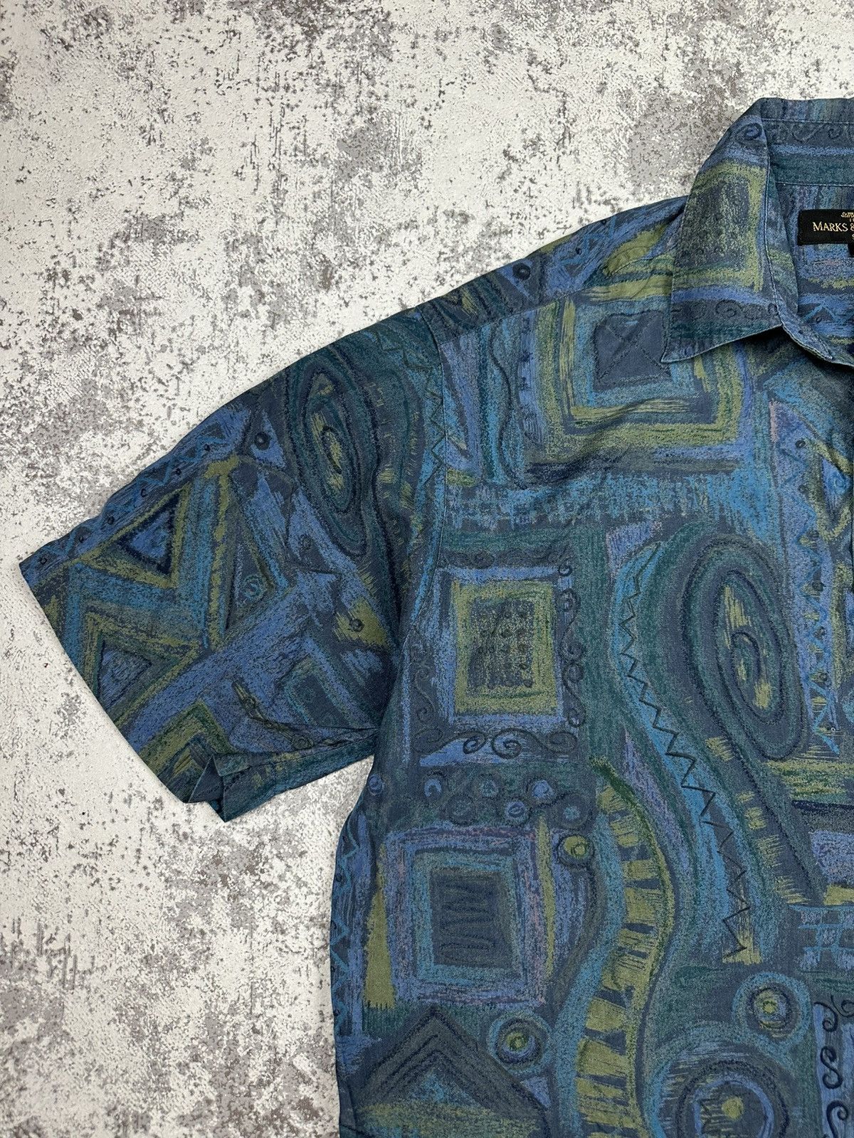 Vintage Vintage Shirt Designer 90s St Michael Marks Spencer Silk Size US L / EU 52-54 / 3 - 2 Thumbnail