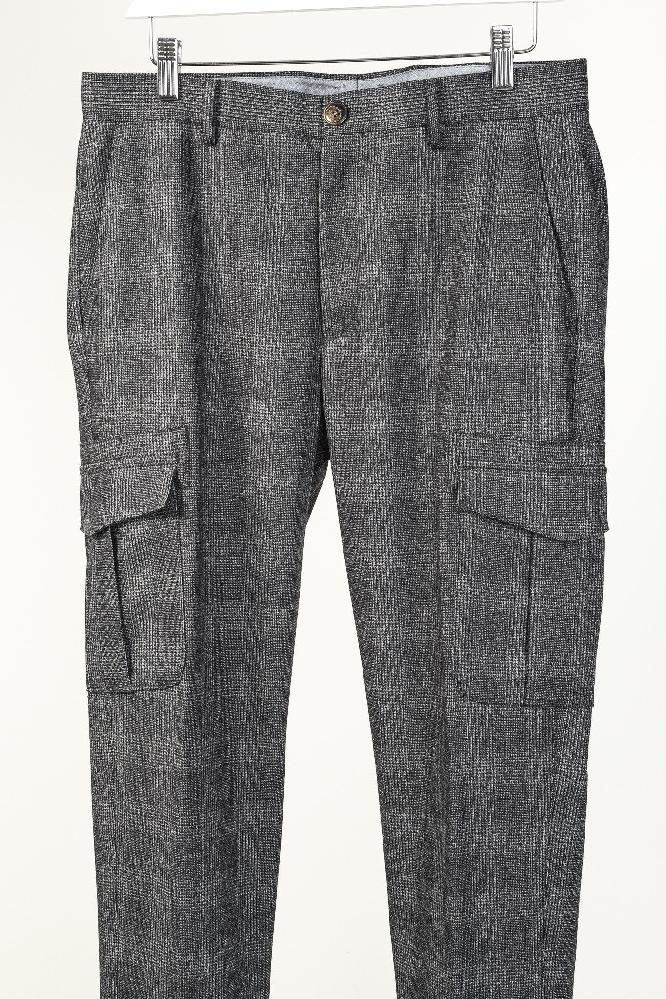 Eleventy Eleventy Wool-Cashmere Houndstooth Check Flannel Cargo Pant Size US 31 - 3 Thumbnail