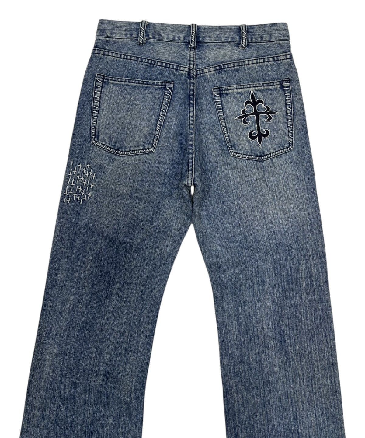 Yasuyuki Ishii × Yoshiyuki Konishi YOSHIYUKI KONISHI CROSS FLARE DENIM CUSTOM JEANS Size US 30 / EU 46 - 6 Thumbnail