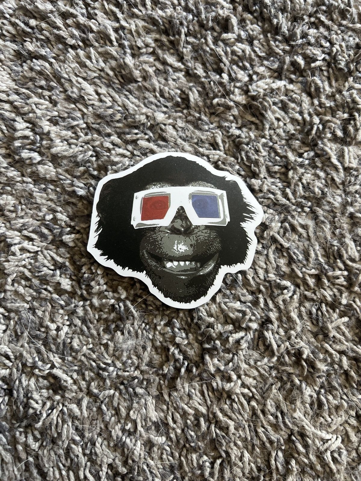 Hypebeast Chimpanzee Wearing 3D Glasses Sticker Size ONE SIZE - 1 Thumbnail