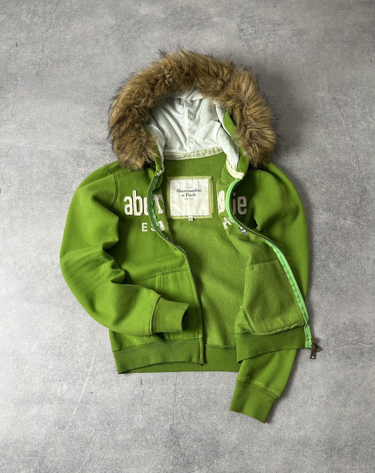 Abercrombie & Fitch Vintage Abercrombie&Fitch green zip-hoodies womens y2k Size S / US 4 / IT 40 - 2 Thumbnail