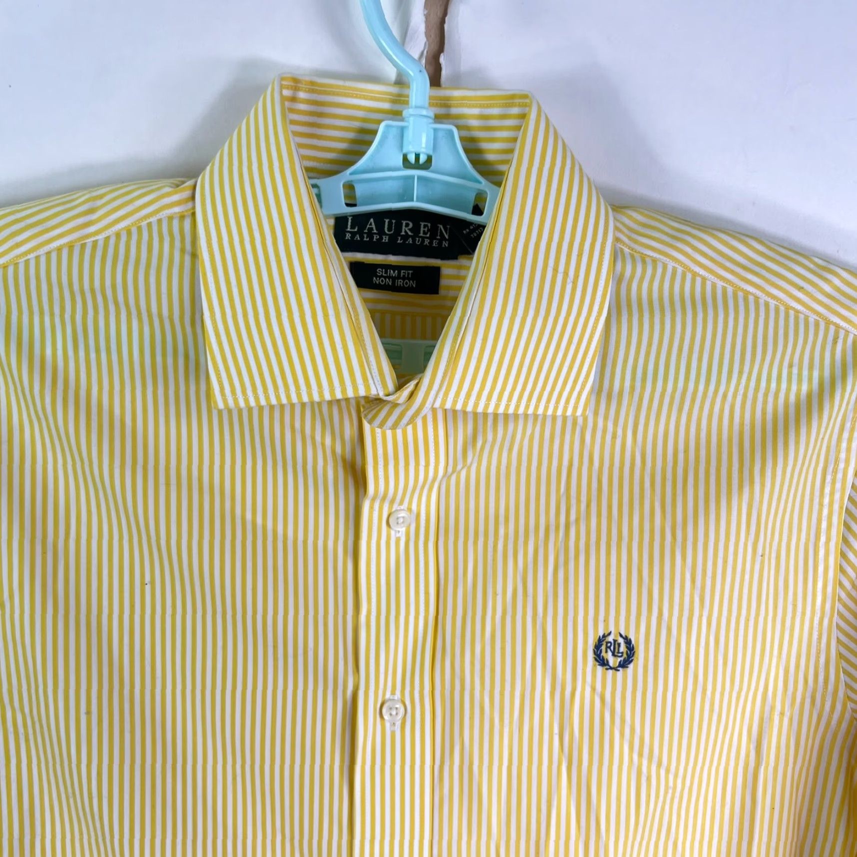 Ralph Lauren Ralph Lauren Slim Fit Button-Down Shirt Men Yellow Striped Non-Iron 16/33 46 Chest Size US L / EU 52-54 / 3 - 3 Thumbnail