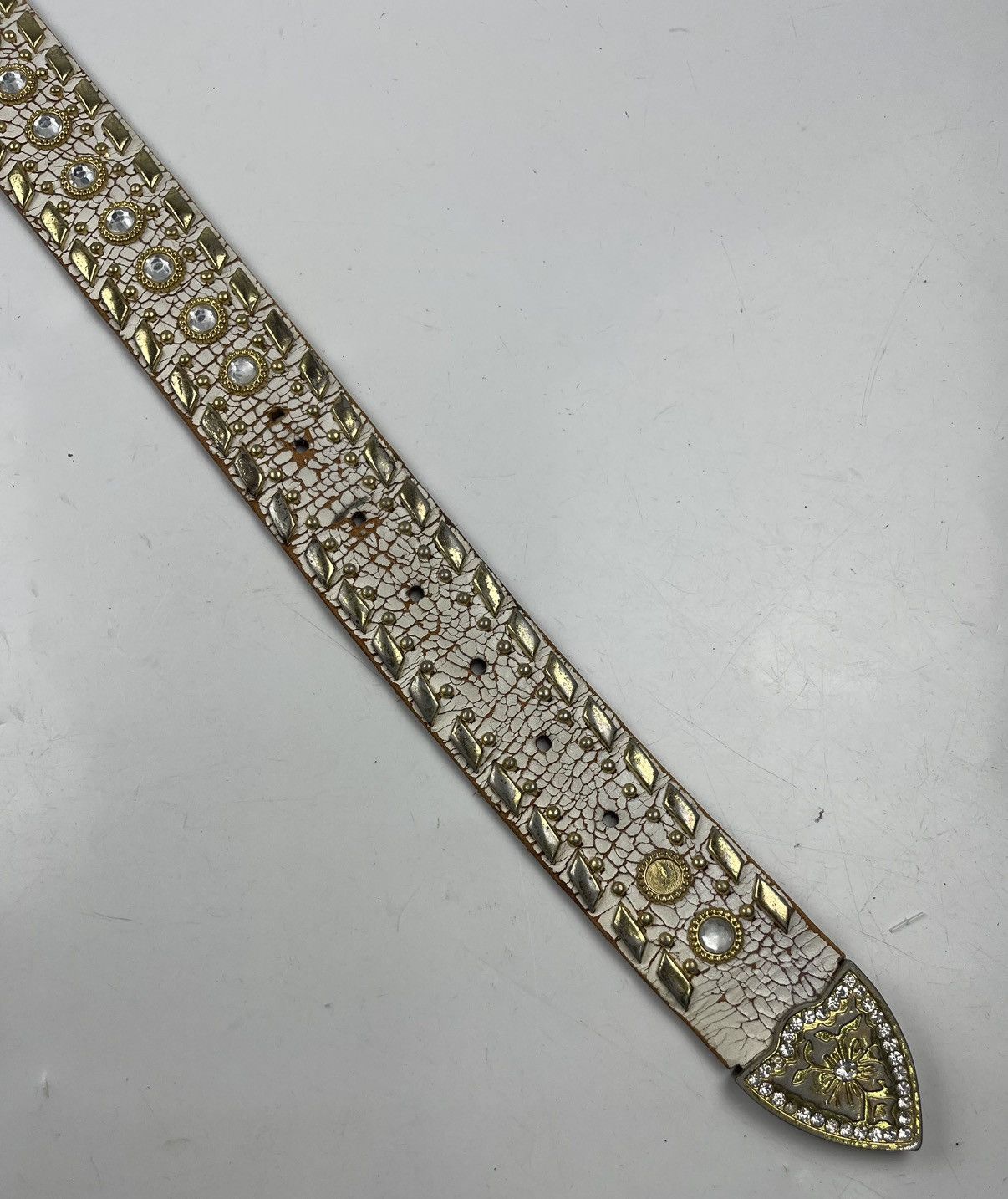 Other distressed studded leather belt tc33 Size 36 - 3 Thumbnail