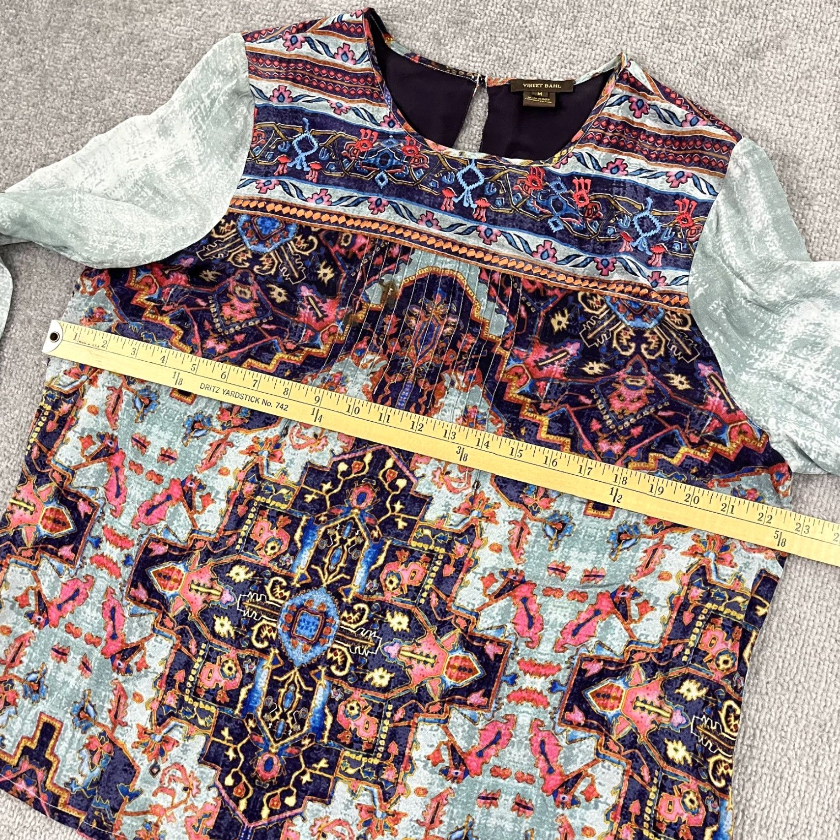 Anthropologie Vineet Bahl by Anthropologie Prudence Blouse Womens Medium Paisley Artsy Viscose Shirt Size M / US 6-8 / IT 42-44 - 5 Thumbnail