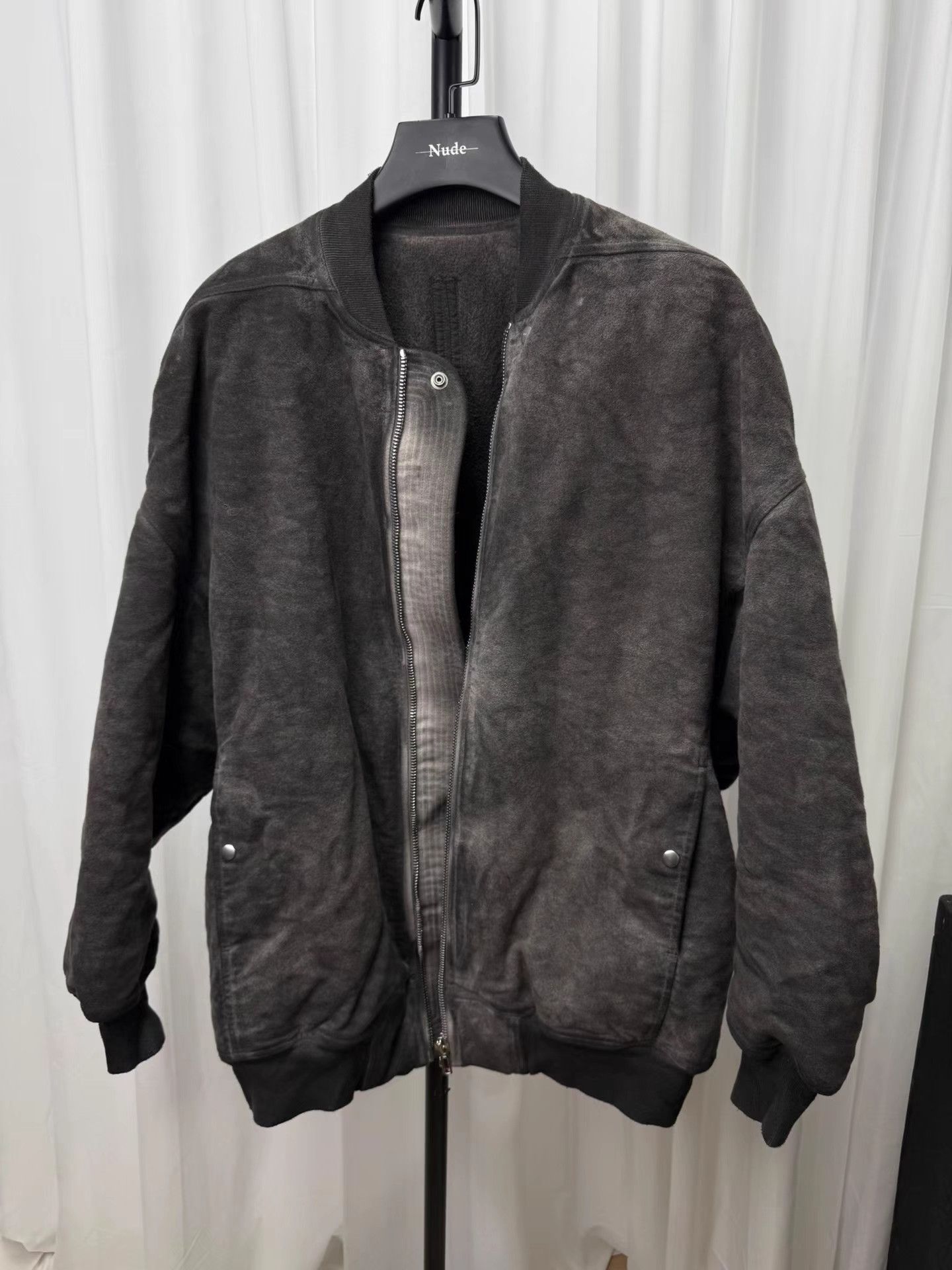 Rick Owens Rick Owens Suede Fleece Batwing Sleeve Jacket K20 Size US XS / EU 42 / 0 - 2 Thumbnail