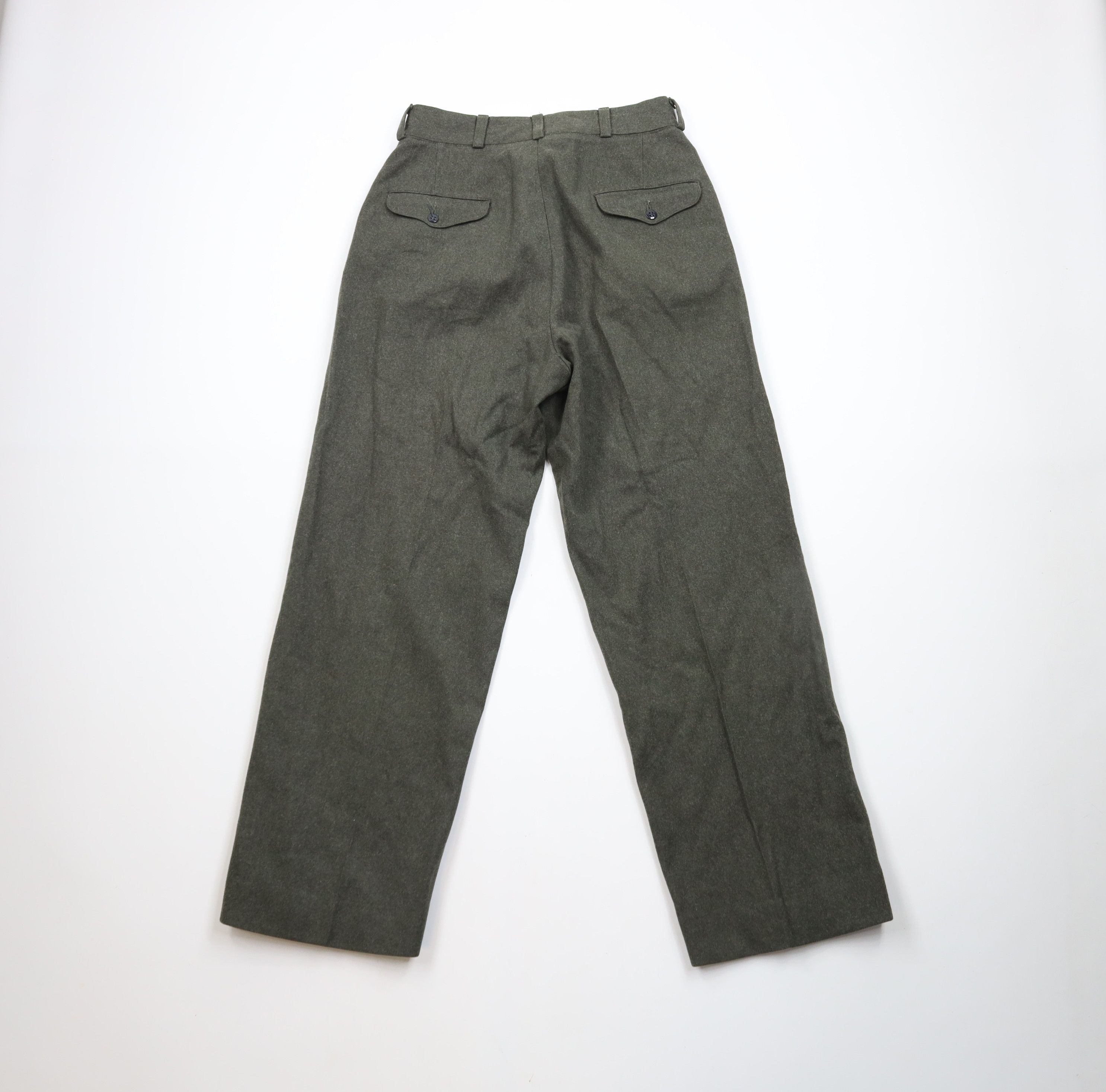 Vintage Vintage 50s Military Wool Wide Leg Pants Trousers Green USA Size US 30 / EU 46 - 8 Thumbnail