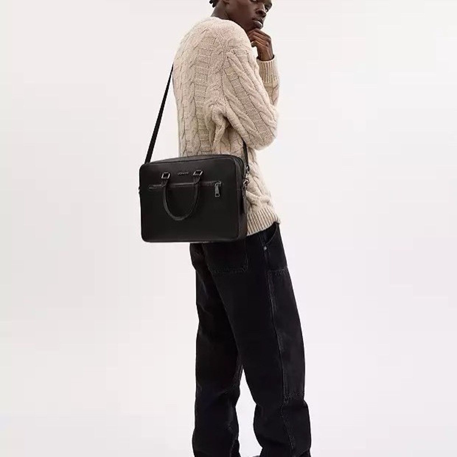 Coach NWT Coach Ethan Slim Brief Laptop Leather Black CR271 Size ONE SIZE - 9 Thumbnail