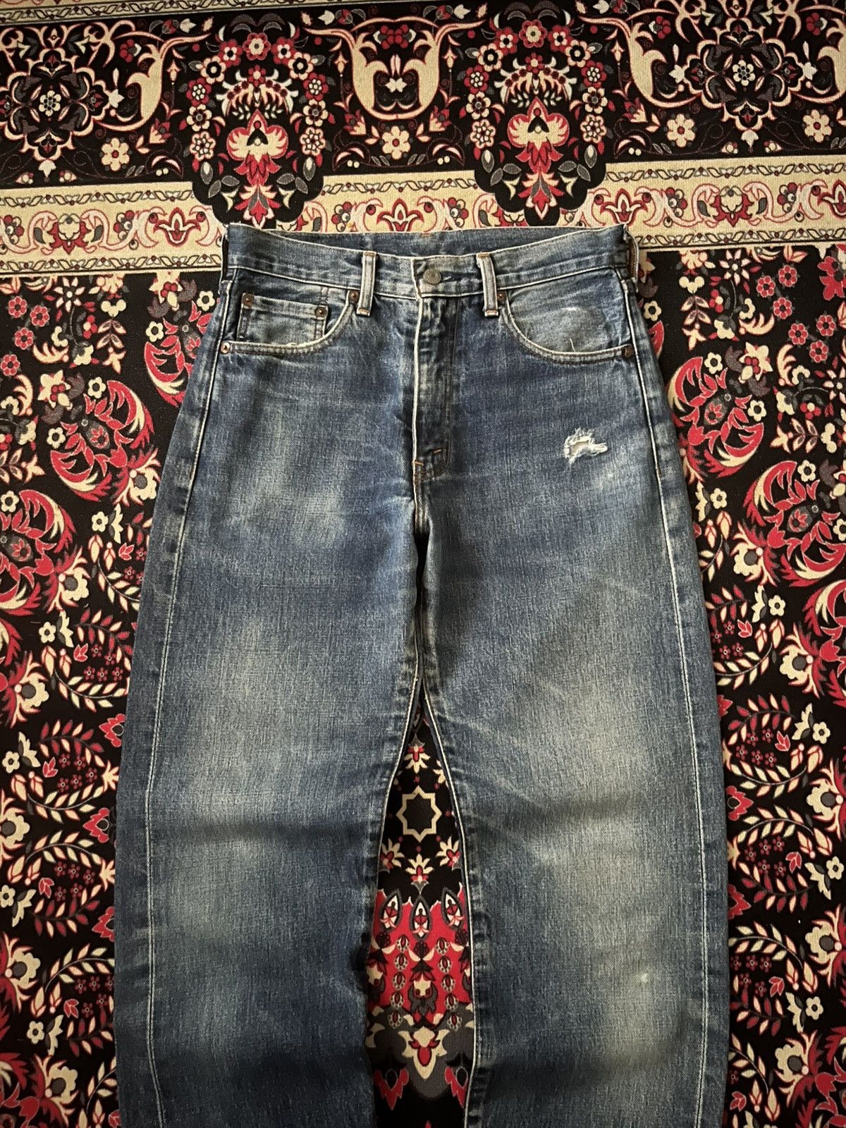 Levi's × Vintage ⚡️Vintage⚡️Levi’s 502XX Big E Talon Zip Redline Selvedge Jeans Size US 29 - 4 Thumbnail