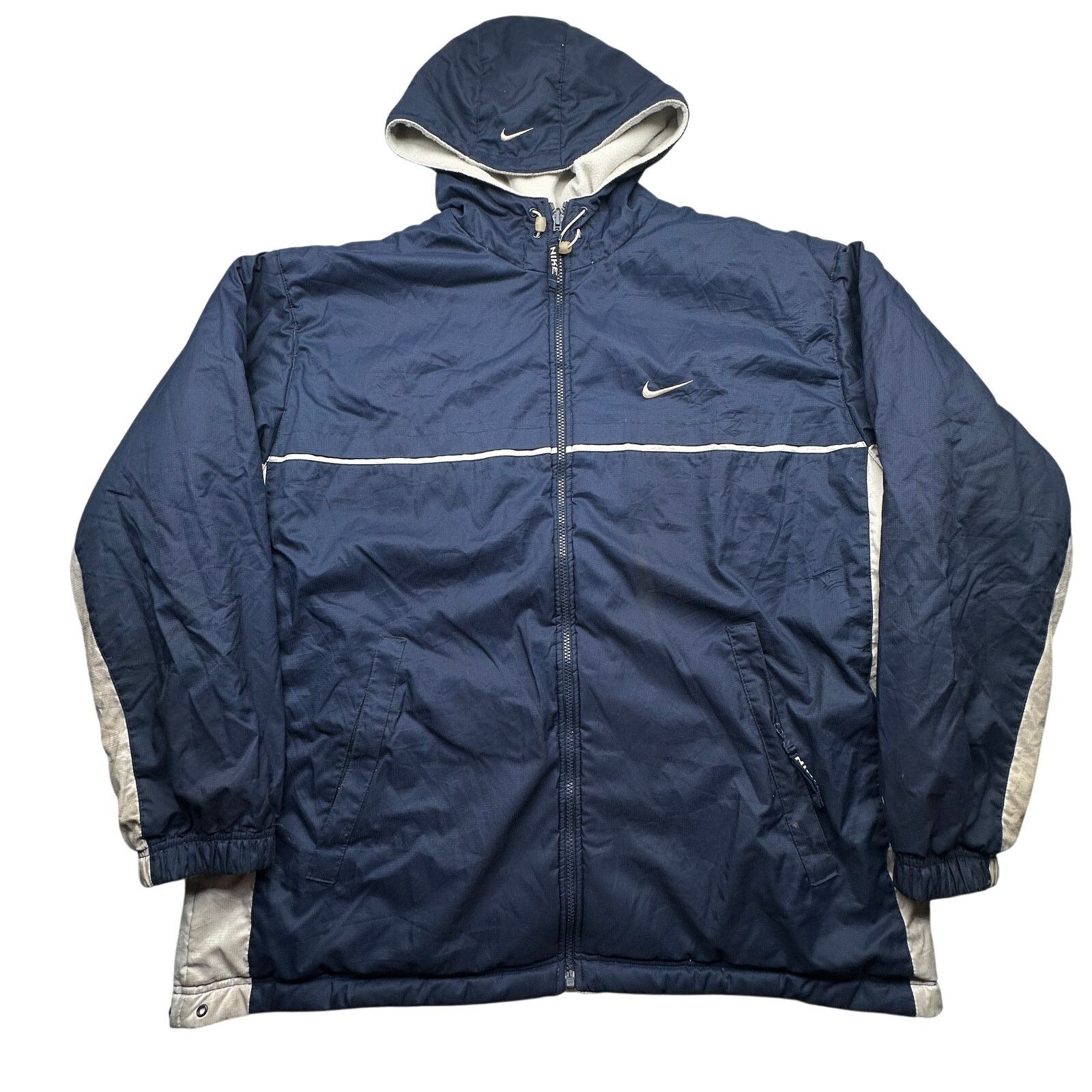 Nike Vintage Y2K Nike Reversible Jacket Mens XL Navy STAINED Size US XL / EU 56 / 4 - 1 Thumbnail