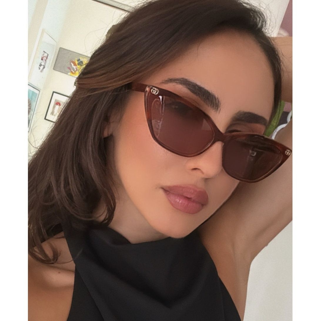 NEW Gucci GG1815S Brown Lilac Cat Eye Sunglasses