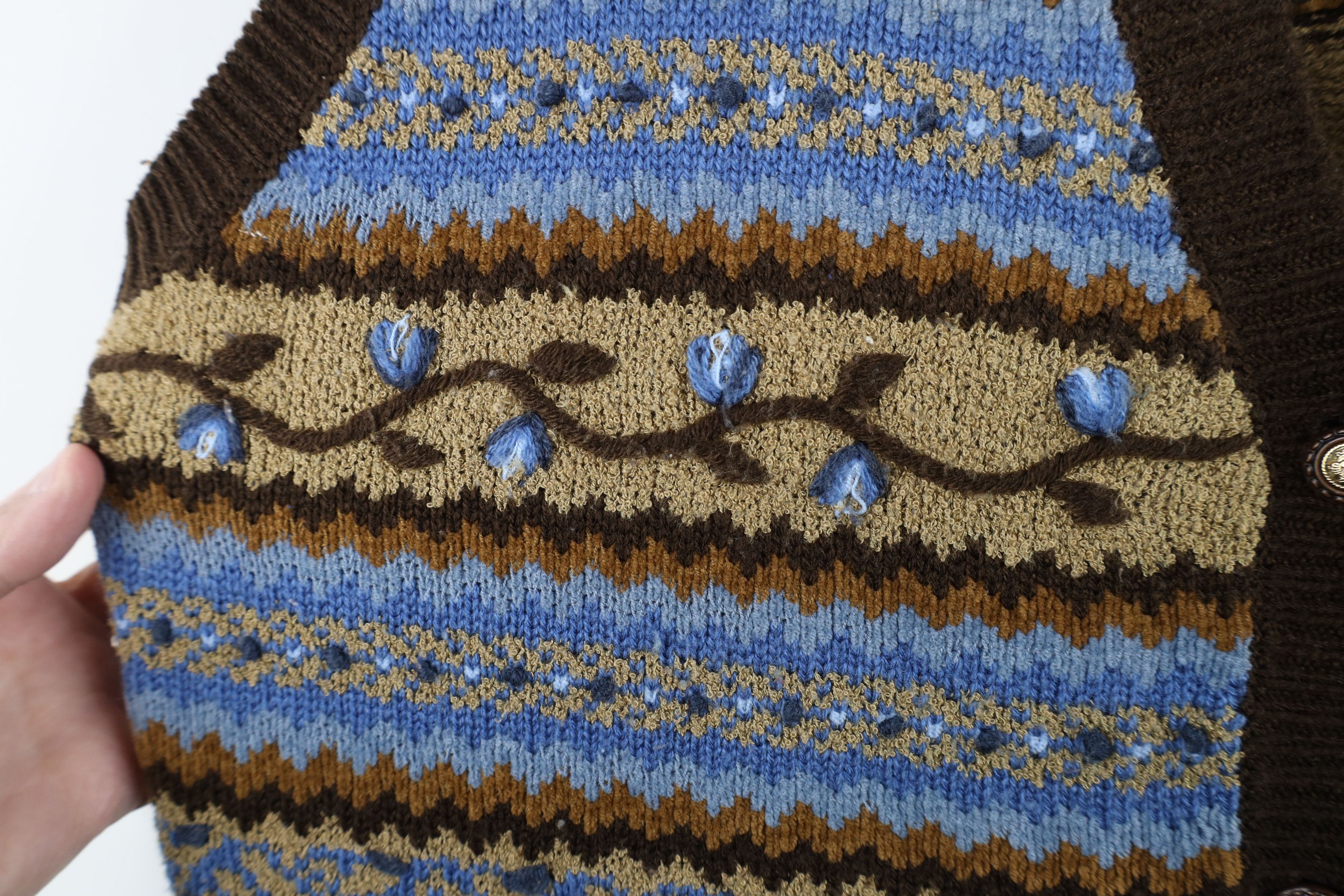 Vintage Vintage 90s Streetwear Fair Isle Knit Cardigan Sweater Vest Size XL / US 12-14 / IT 48-50 - 4 Thumbnail