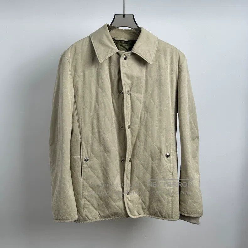 Hermes Hermes Khaki Lapel Cotton Jacket Size S / US 4 / IT 40 - 1 Thumbnail