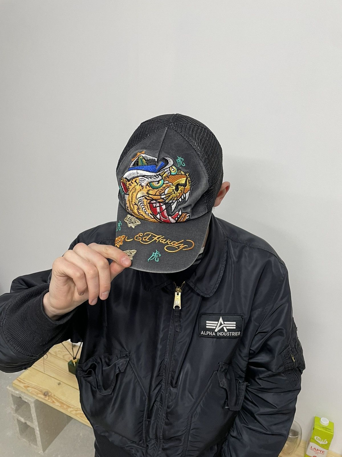 Ed Hardy × Vintage Vintage Ed hardy Black sun faded cap Size ONE SIZE - 3 Thumbnail