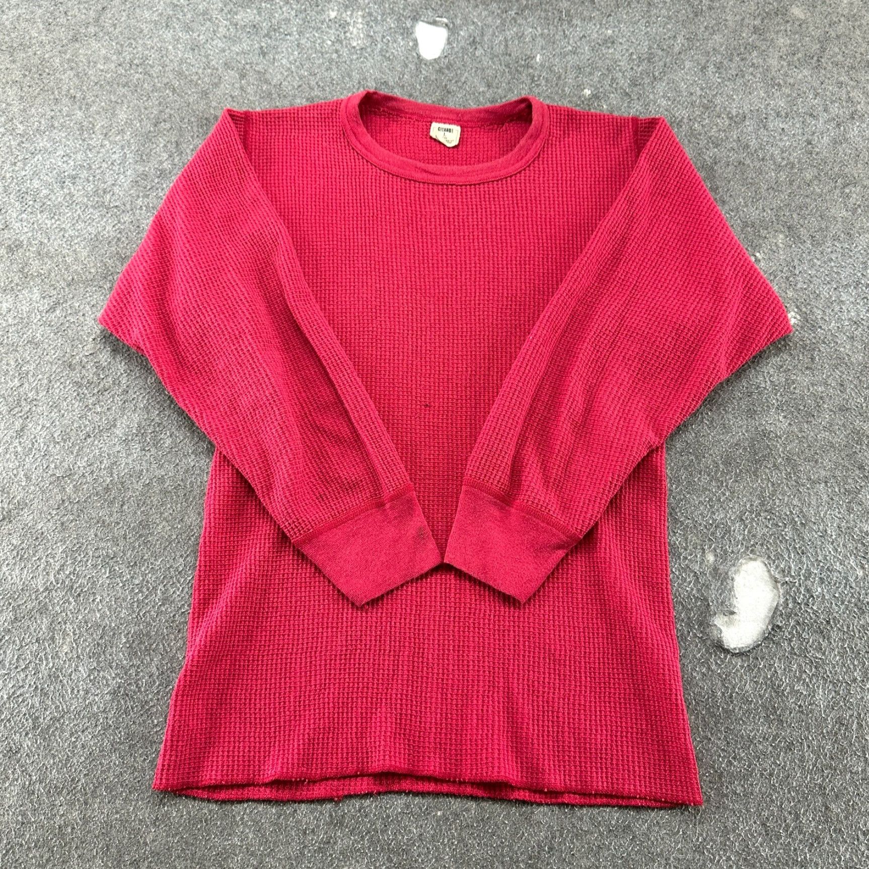 Vintage VINTAGE Gitano Shirt Mens L Red Pullover Thermal Waffle Knit Cotton Solid Embroidered 90s Mens L Red Coat? Size US L / EU 52-54 / 3 - 2 Thumbnail
