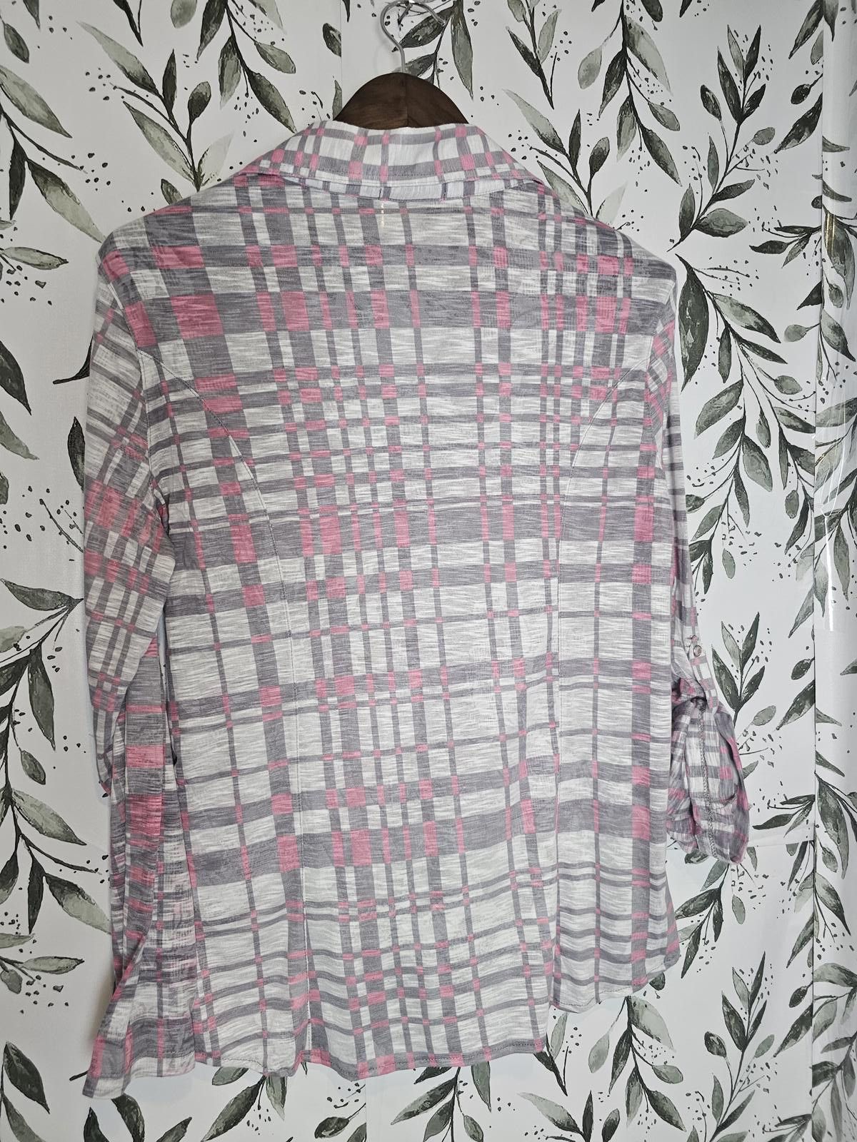 Designer David Cline Shirt Pink Womes L Plaid Print Sheer Size L / US 10 / IT 46 - 5 Thumbnail
