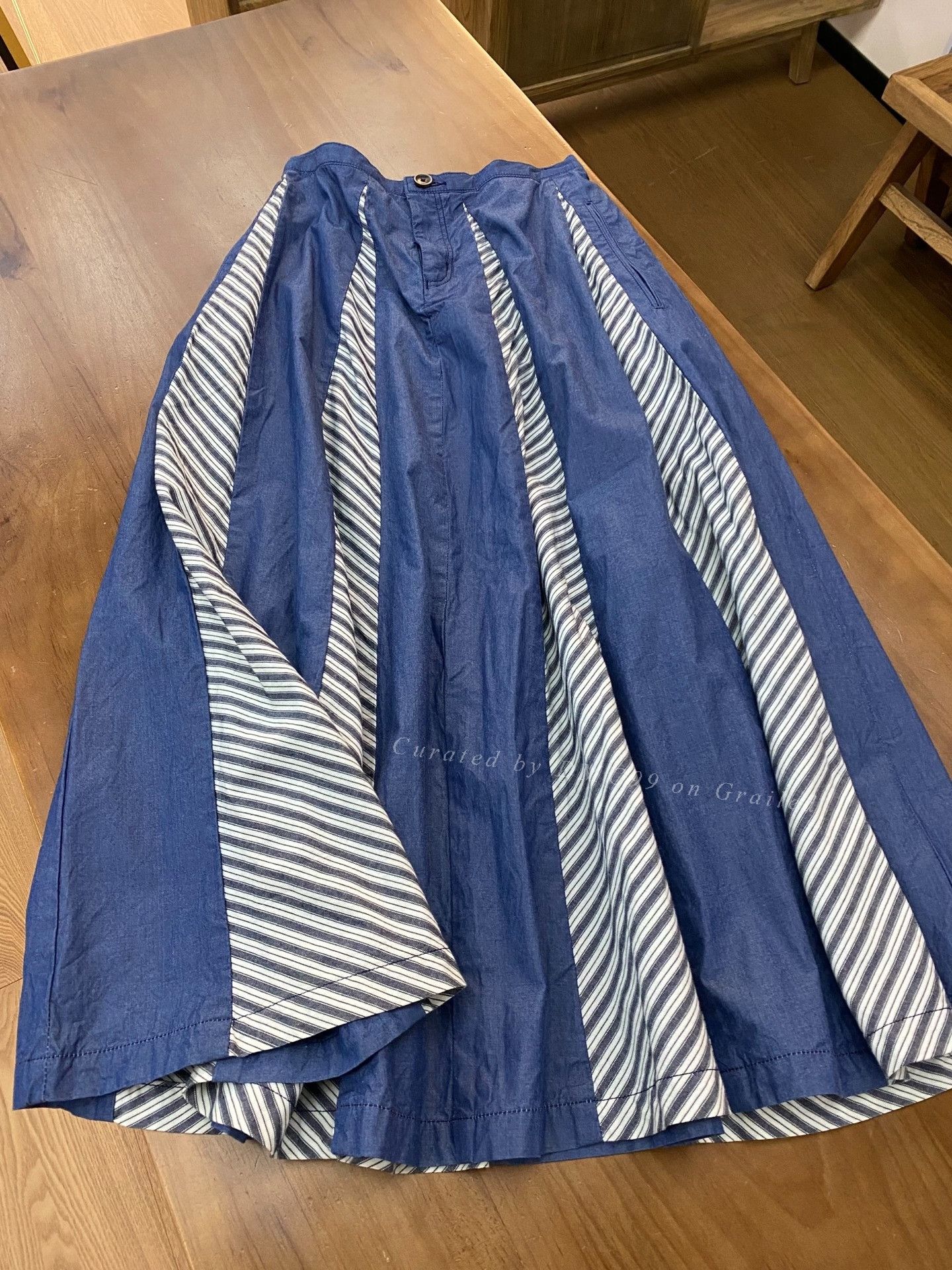 Other Okayama Denim Cotton Spliced Skirt Size 38" / US 16 / IT 52 - 1 Thumbnail