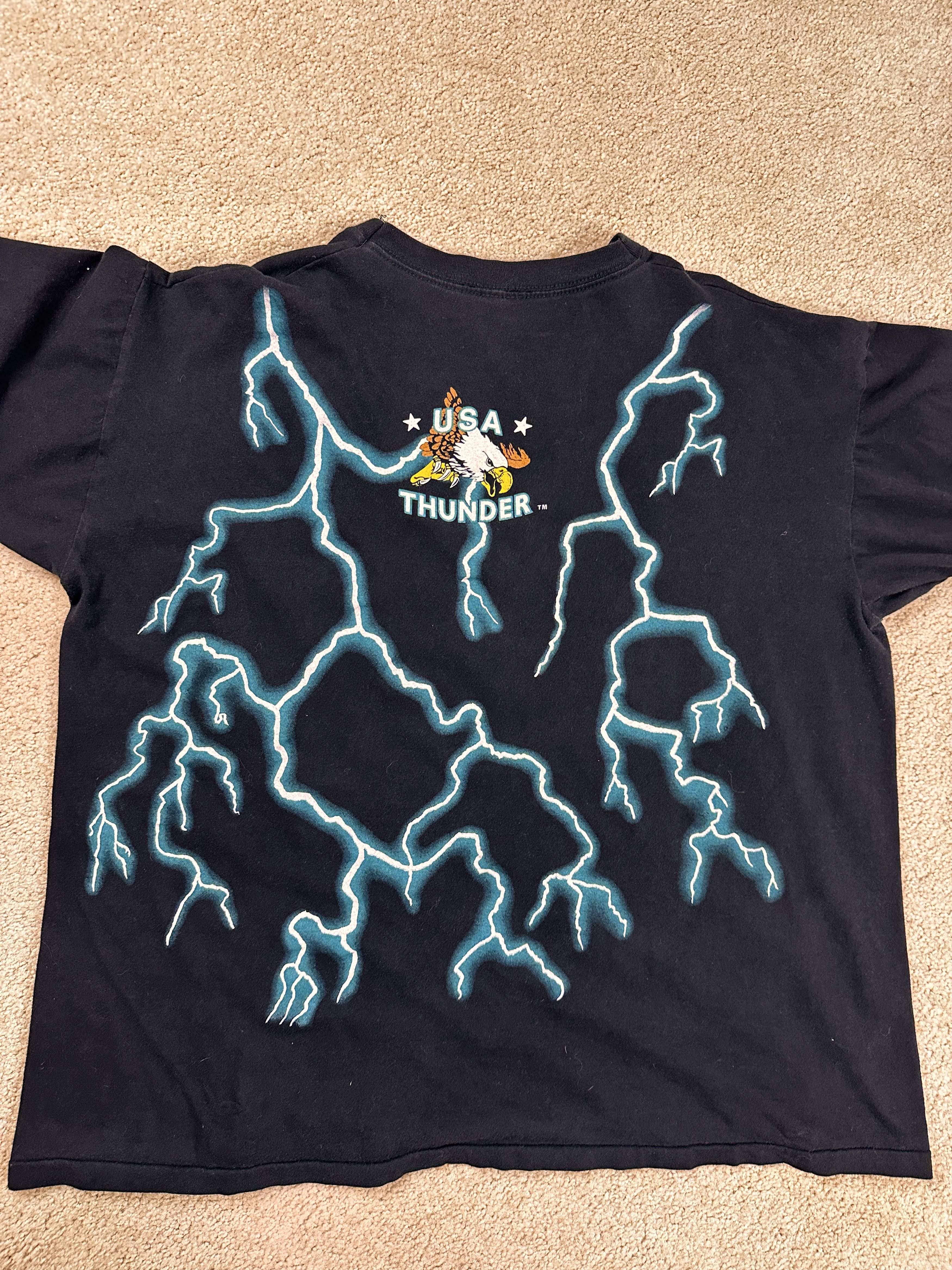 Other Vintage USA Thunder Lightning Native Wolf AOP T-Shirt XXL Size US XXL / EU 58 / 5 - 9 Thumbnail