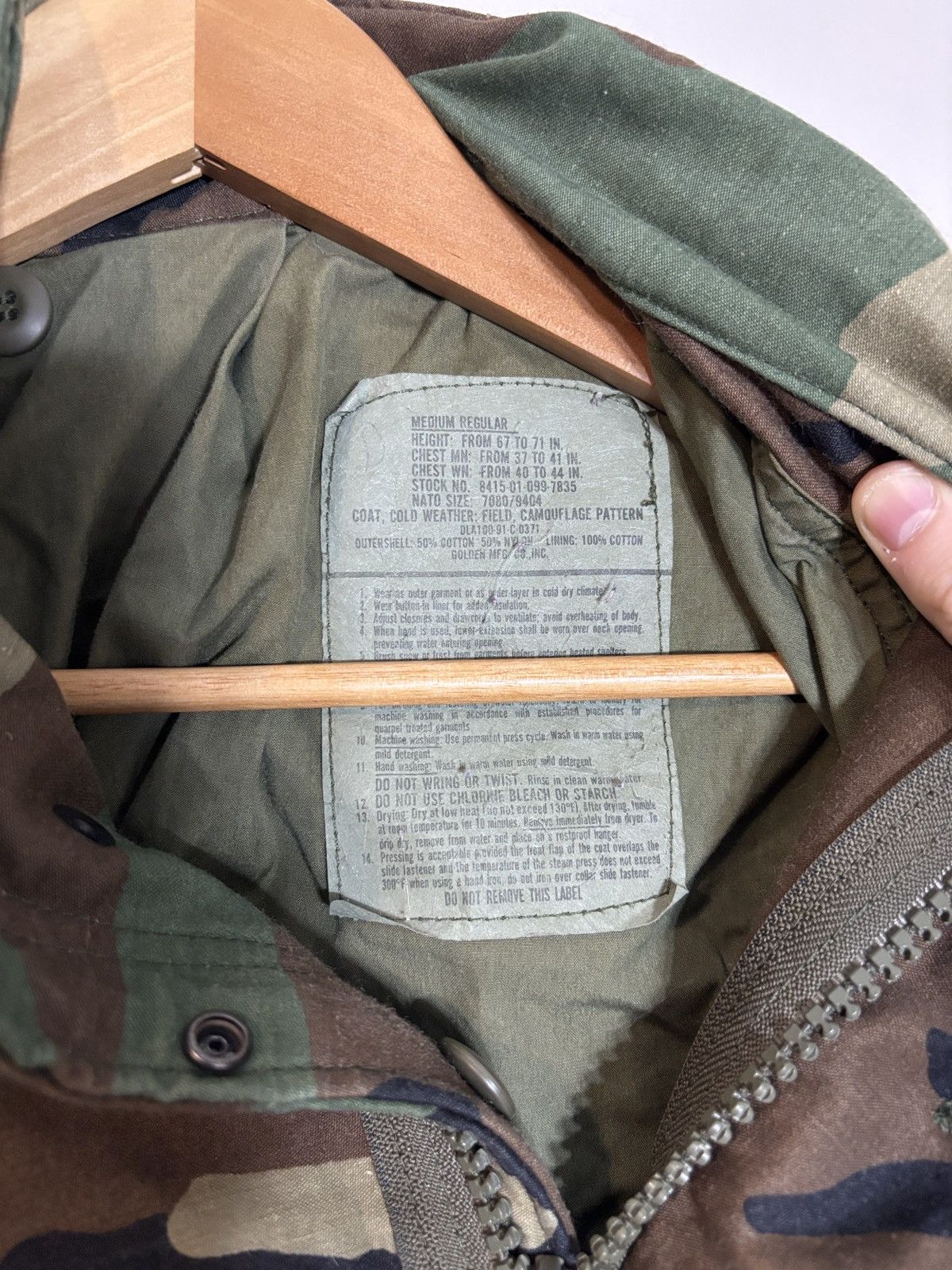 Vintage Vtg US Air Force Cold Weather Field Coat Woodland Camo M-65 Size US M / EU 48-50 / 2 - 3 Thumbnail