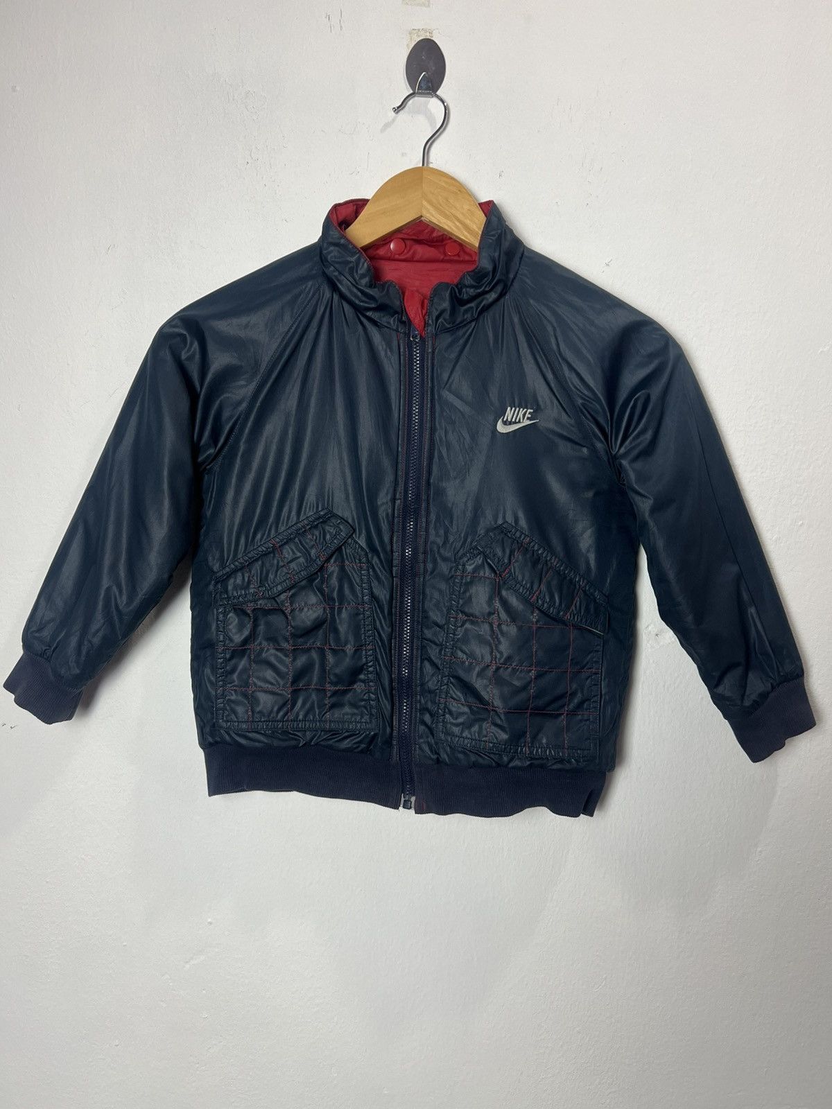 Vintage Vintage Nike Reversible Nylon Bomber 120 KIDS Jacket Size US XXS / EU 40 - 1 Thumbnail