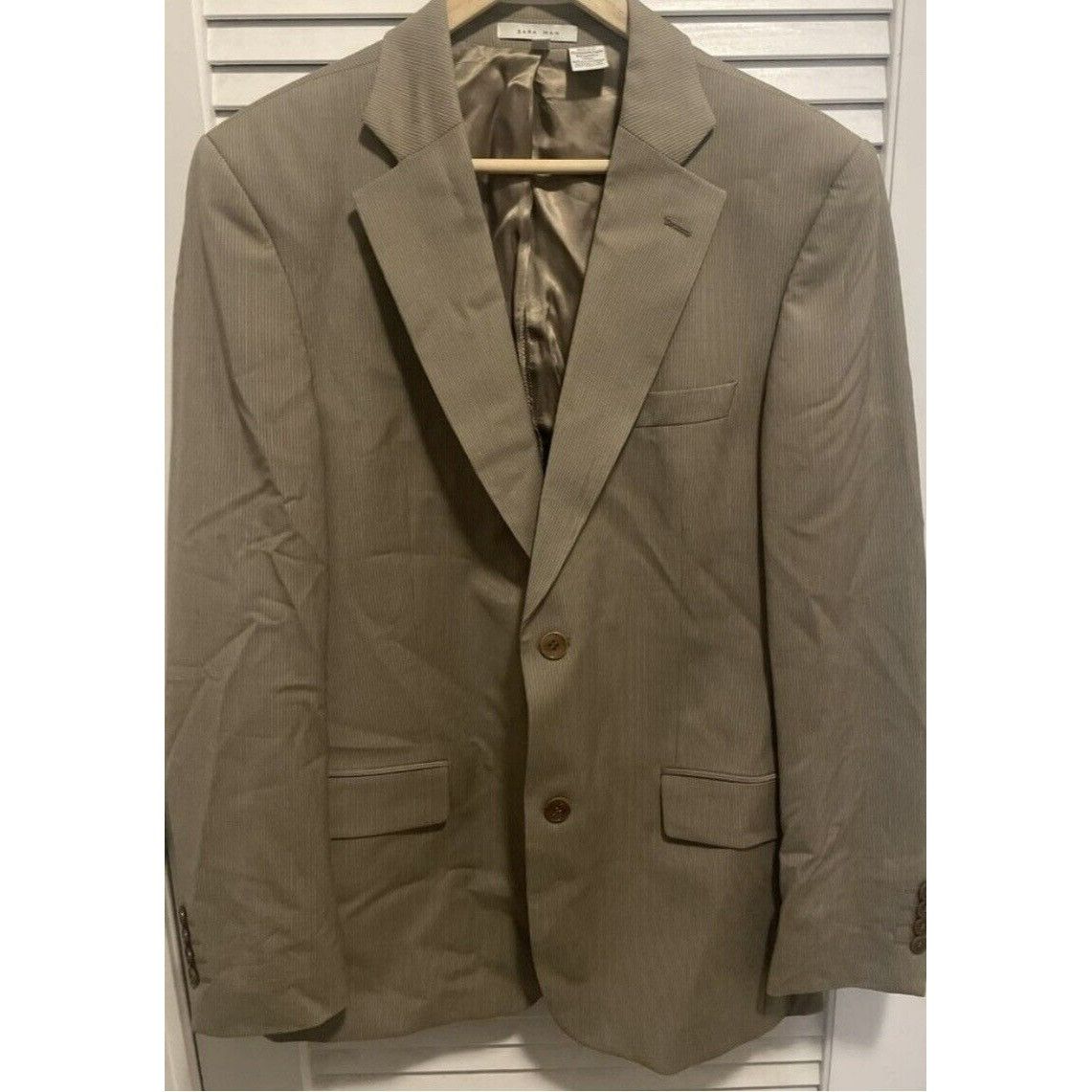 Zara Zara Man Men’s Blazer Brown Striped 2 Button Size 38 Size 38R - 1 Thumbnail
