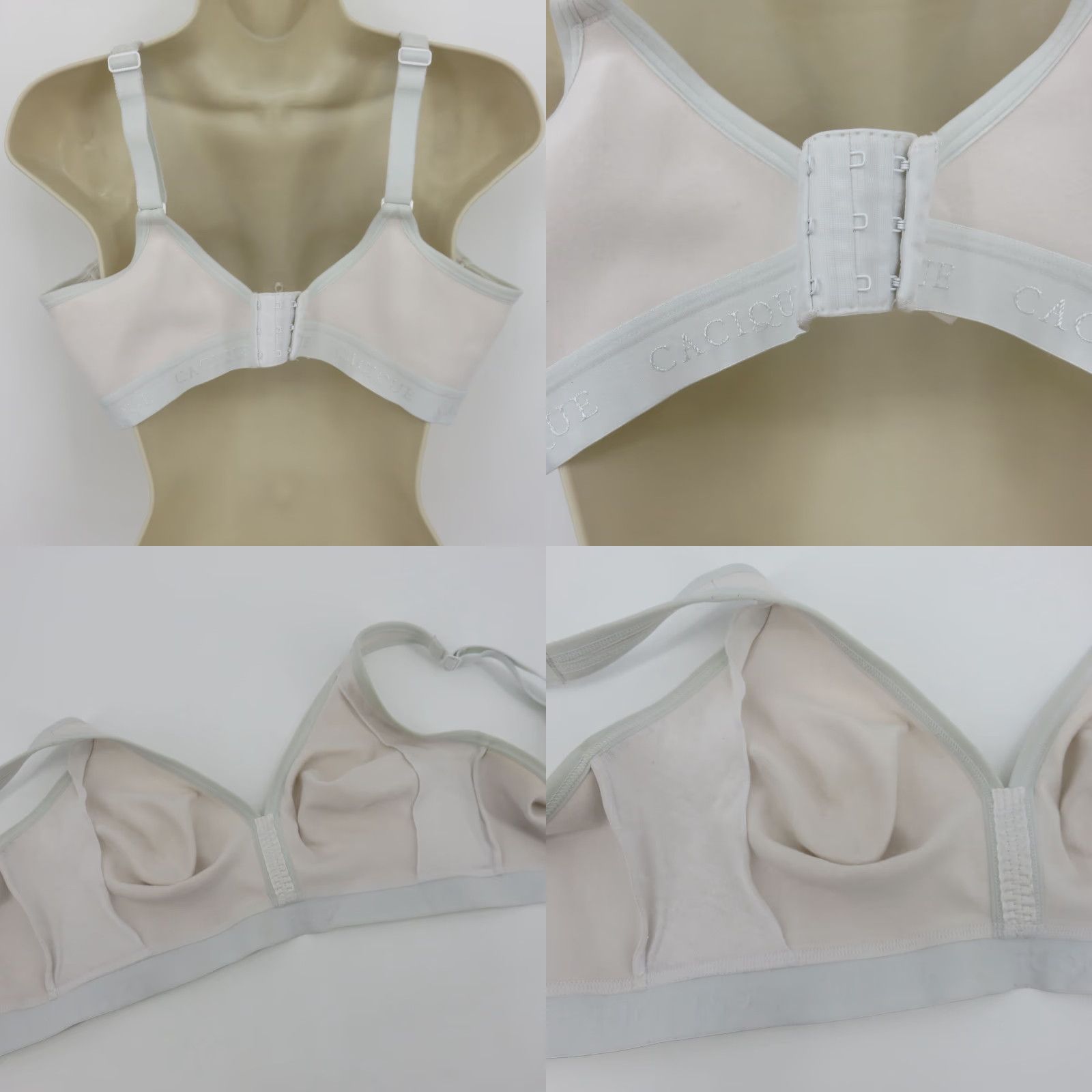 Vintage Cacique Bra Women's 40C Gray Wireless Unlined Full Coverage Cotton Blend T-Shirt Style XL? Wait Size ONE SIZE - 8 Thumbnail