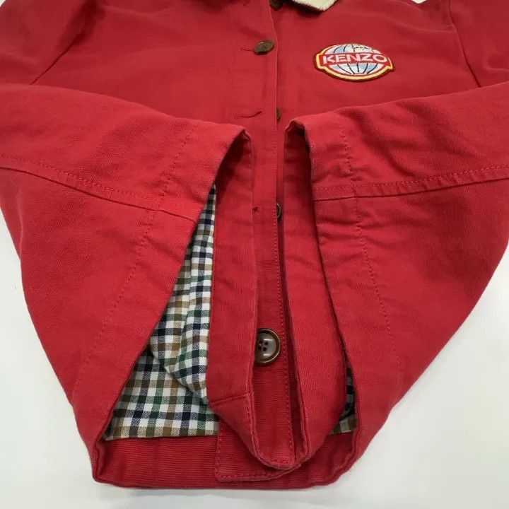 Kenzo Kenzo Logo Button Long Sleeve Jacket in Cherry Red -2507 Size S / US 4 / IT 40 - 7 Thumbnail