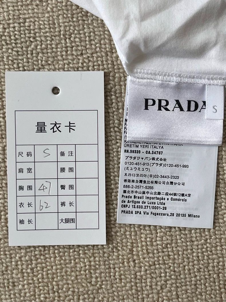 Prada PRADA SS22 White Logo Short Sleeve Polo-2506 Size S / US 4 / IT 40 - 5 Thumbnail