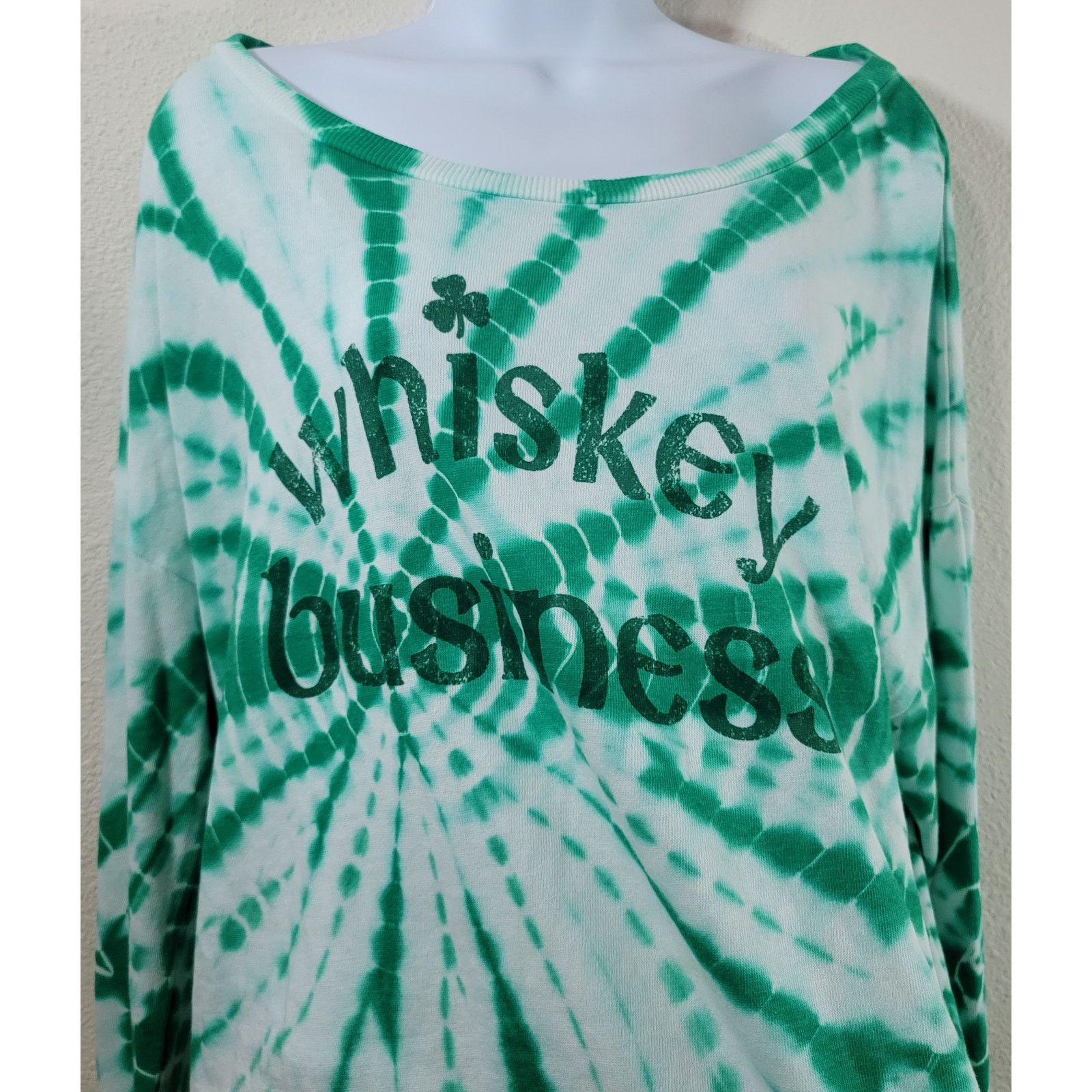 Other Green Tie Dyed Whiskey Business Cropped Sweatshirt XXL Size XXL / US 16-18 / IT 52-54 - 1 Thumbnail