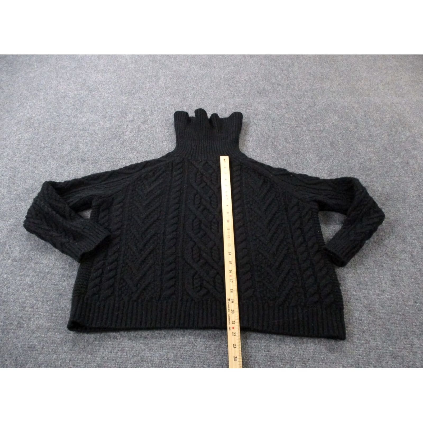 Polo Ralph Lauren Polo Ralph Lauren Sweater Women's XL Cable-Knit Turtle Neck Black Wool Blend Pullover Size XL / US 12-14 / IT 48-50 - 3 Thumbnail