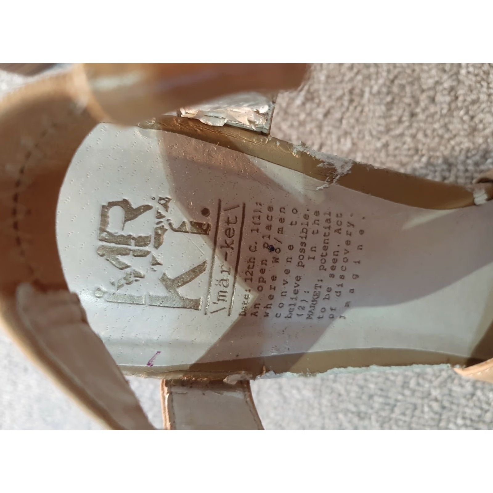 Vintage MRKT Wedge Heel 4" beige Size 7 Women's Platform Open Toe Ankle Strap Casual Charlotte Russe Shoe"} Size US 7 / IT 37 - 4 Thumbnail