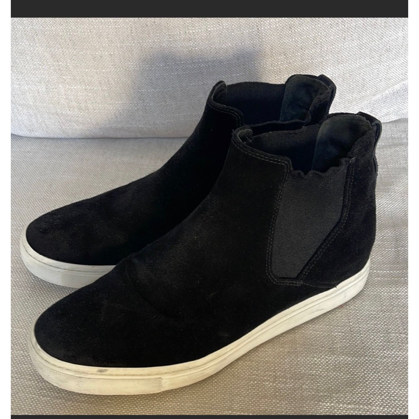 Designer × Vince Vince Newlyn Black Suede High Top Sneaker Boots Size US 7 / IT 37 - 1 Thumbnail