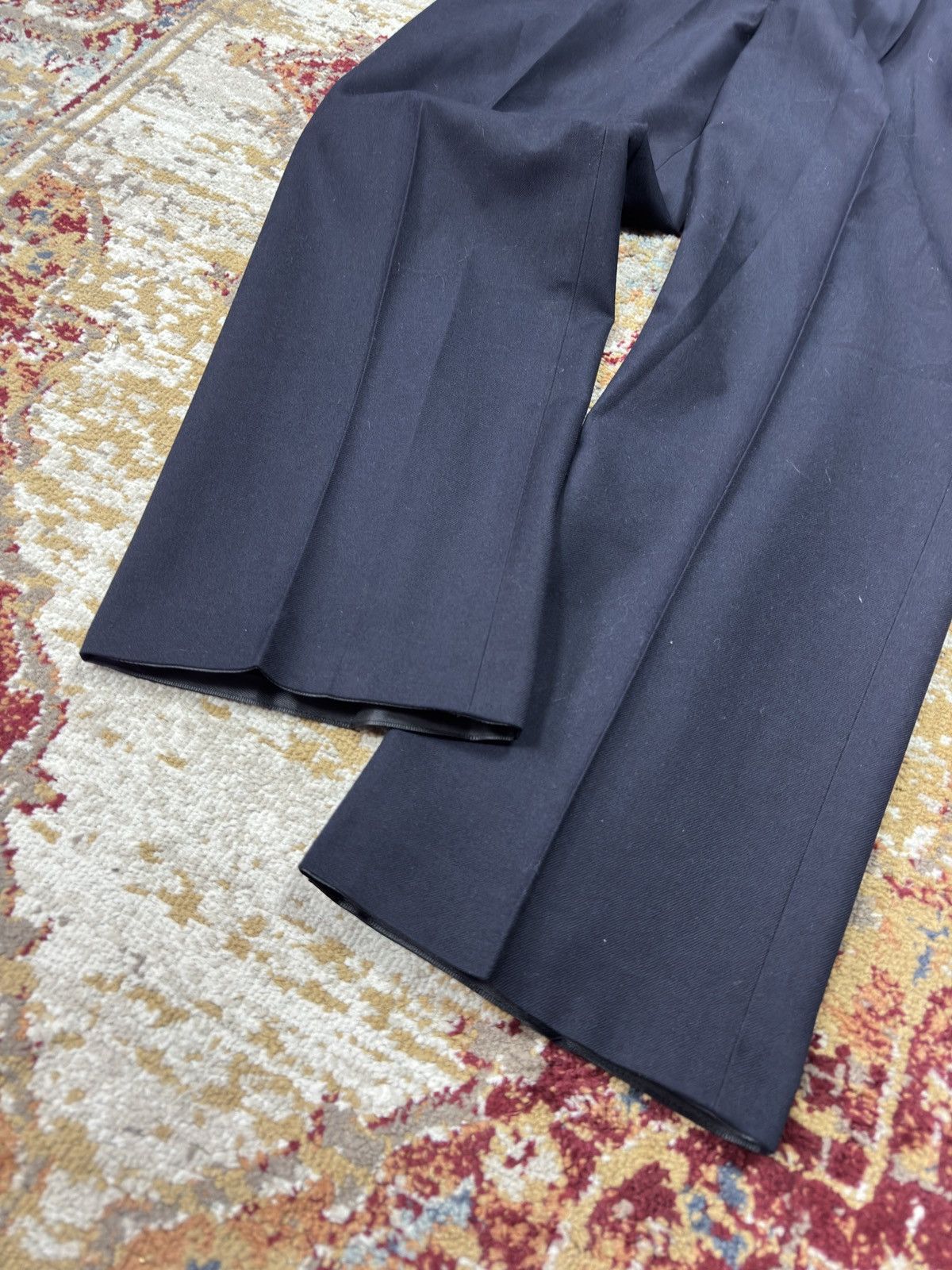 Vintage 1980s Wool Suit Pants Baggy Trousers Blend Balenciaga Rick Size US 32 / EU 48 - 2 Thumbnail