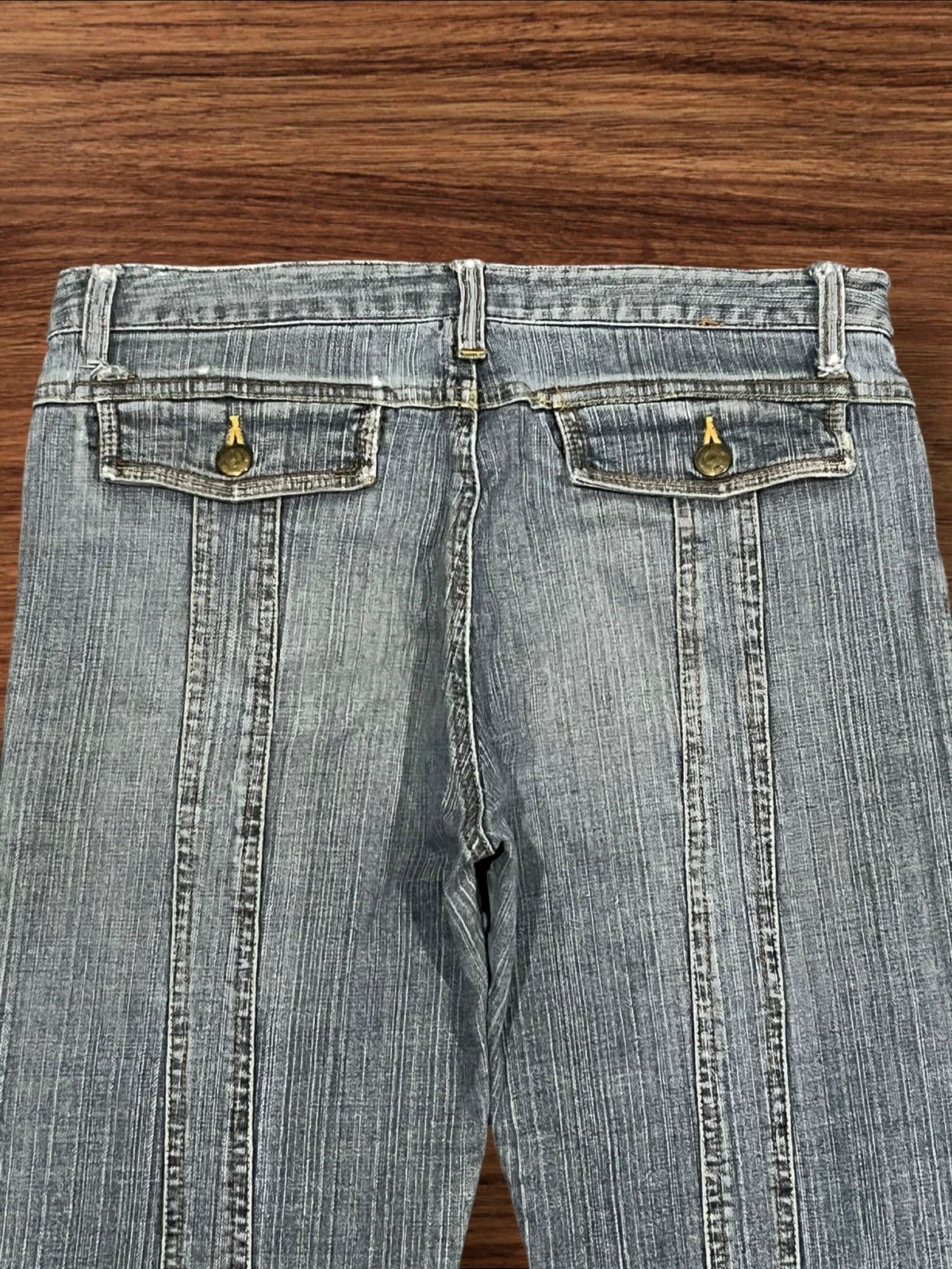 If Six Was Nine Panel Stitched Y2K Cargo Inspired Pocket Bell Bottom Jeans Size US 30 / EU 46 - 8 Thumbnail