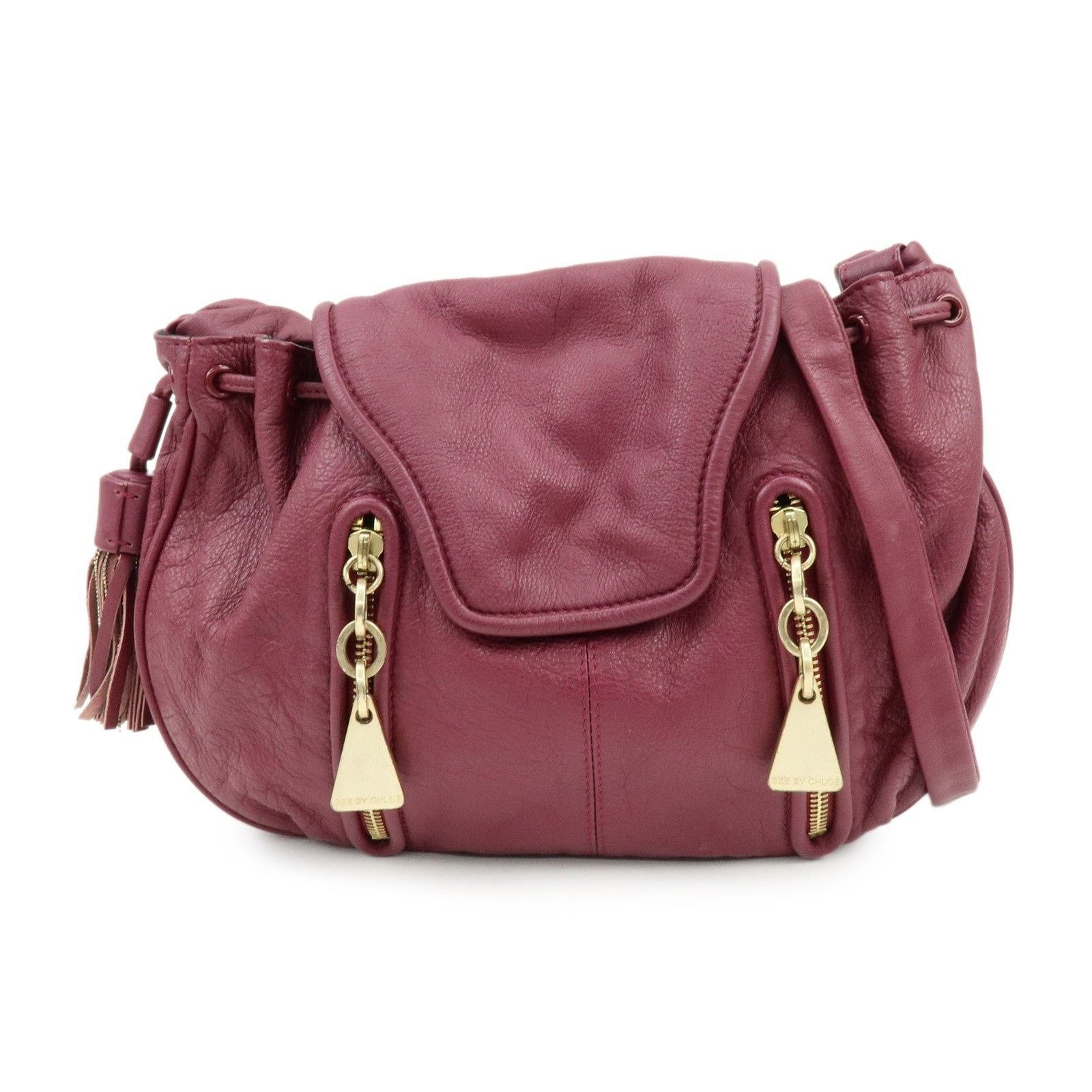 Chloe Chloe See By Chloe Leather Shoulder Bag Burgundy Size ONE SIZE - 1 Thumbnail