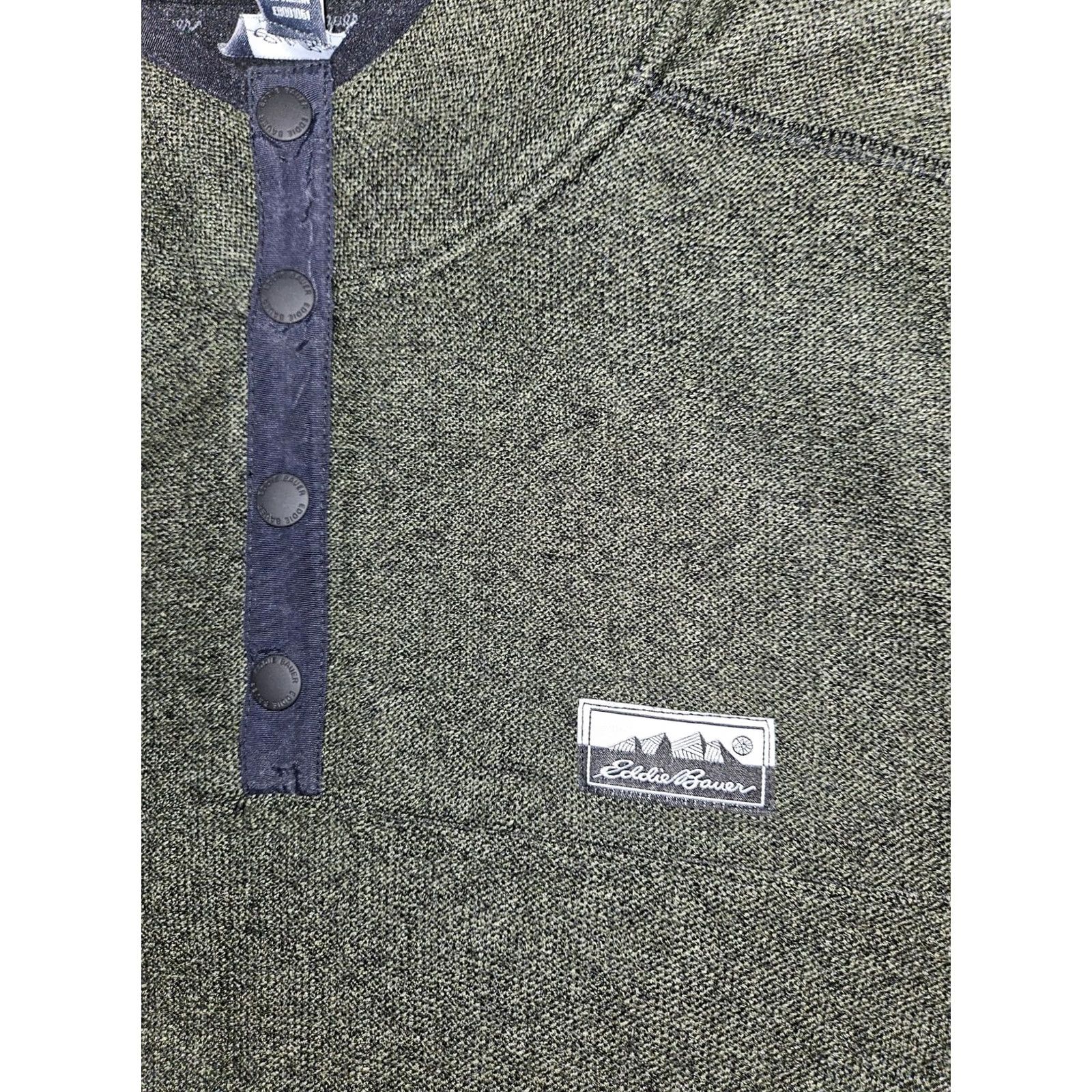 Eddie Bauer Eddie Bauer Sweater Mens Small Green Fleece Quarter Snap Pullover Hiking S/M Casual Knit Logo Pockets Size US S / EU 44-46 / 1 - 5 Thumbnail
