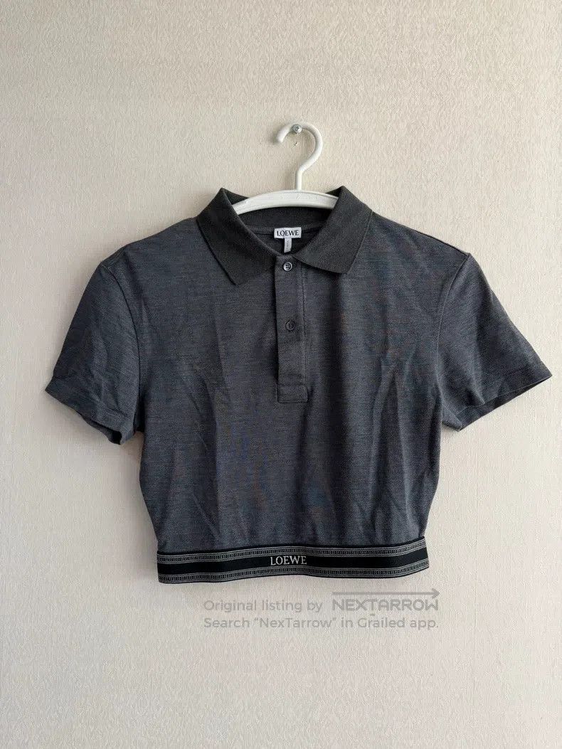 Loewe Grayish Summer Logo Short Sleeve Polo