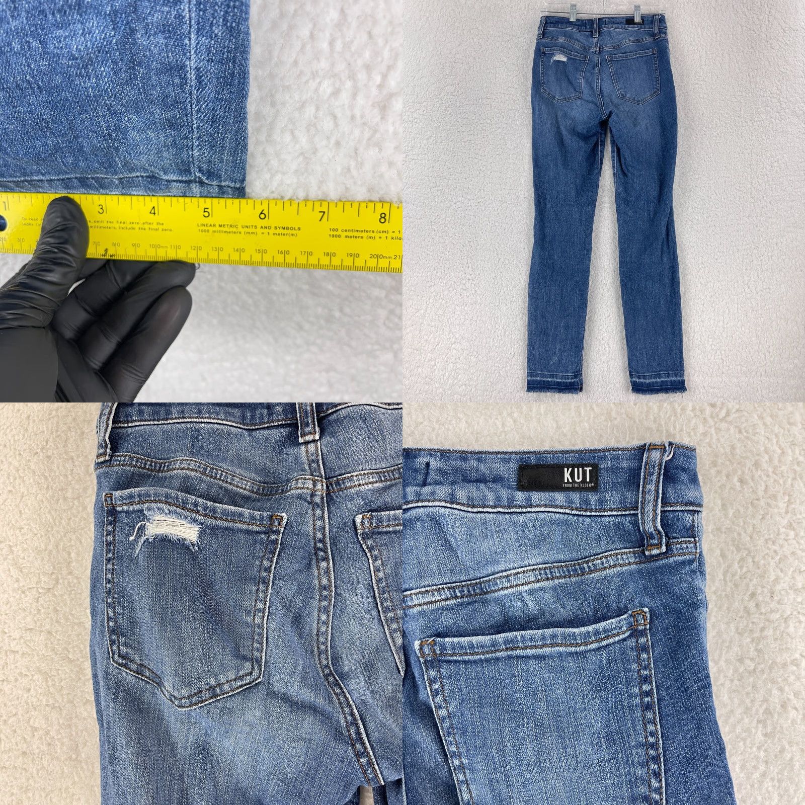 Vintage KUT from the Kloth Chrissie Fab Ab Straight Leg Jeans Womens Mid-Rise Size 0 Blue Size 25" / US 0 / IT 36 - 9 Thumbnail