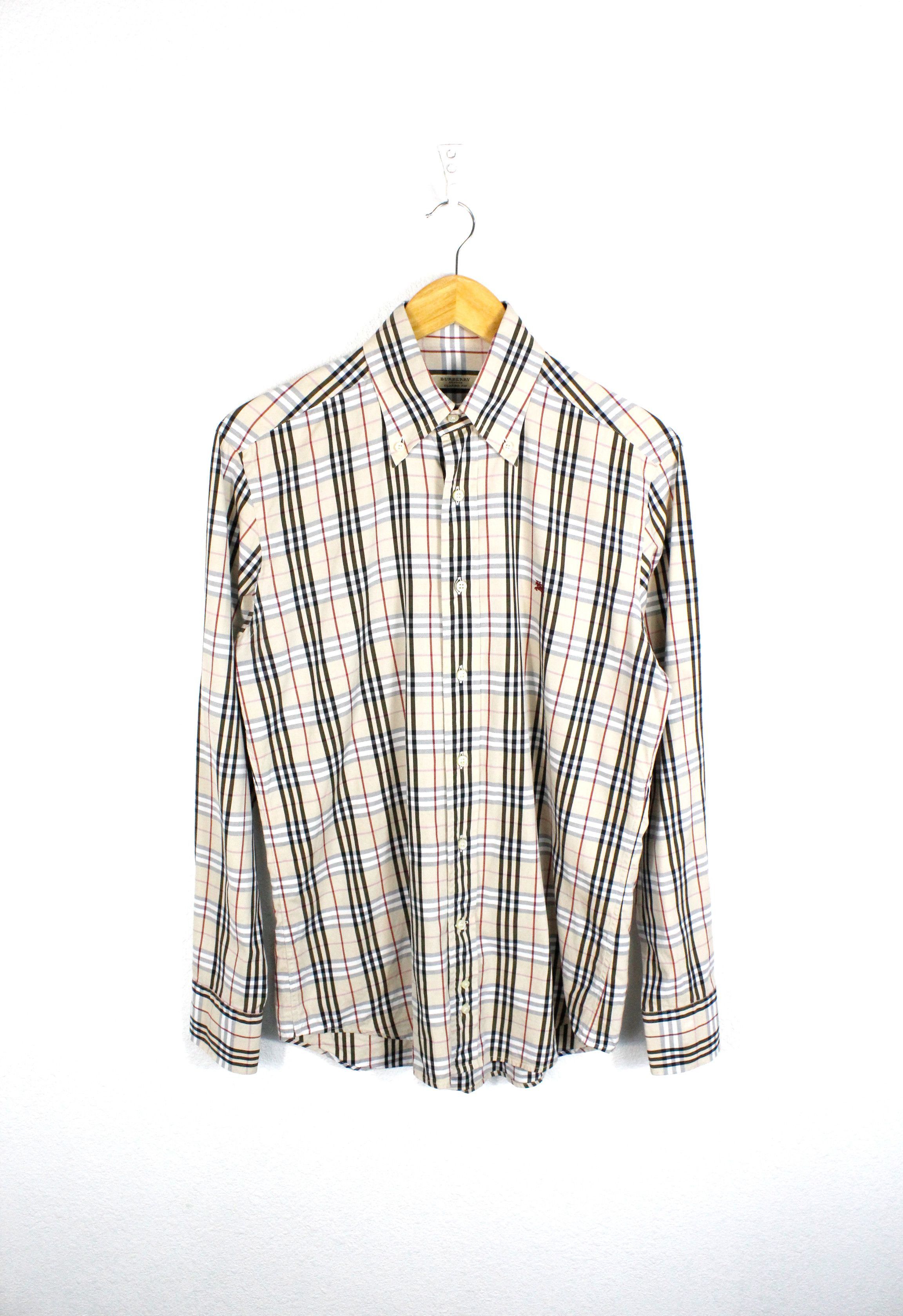 Burberry Burberry Nova Check Beige Logo Classic Oxford Shirt 39 size Size US L / EU 52-54 / 3 - 1 Thumbnail