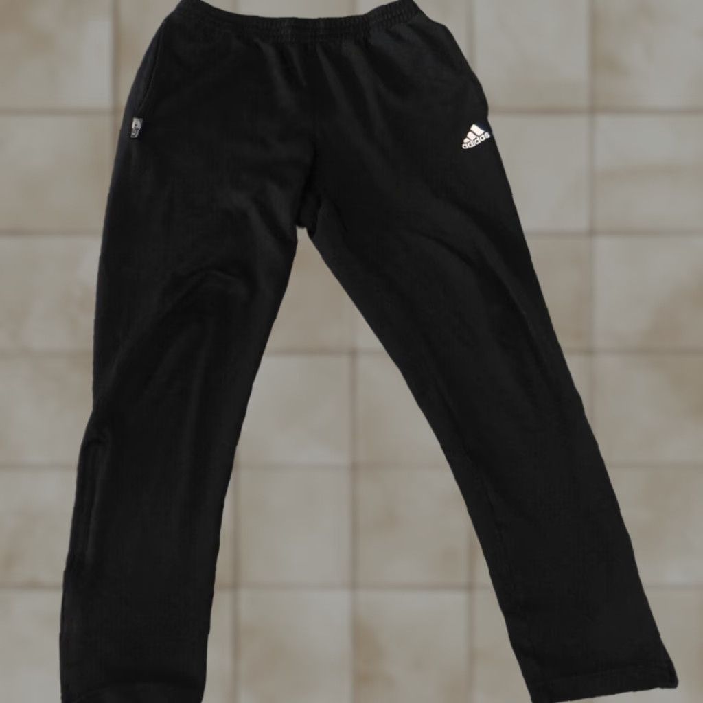 Adidas adidas sweatpants Men M Black Vintage no Retro Logo Zip Casual Straight Pant Size US 31 - 1 Thumbnail