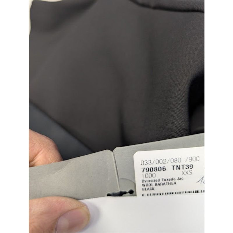 Balenciaga o1rshd1 Oversized Tuxedo Jacket in Black Wool Barathea Size US XXS / EU 40 - 22 Thumbnail