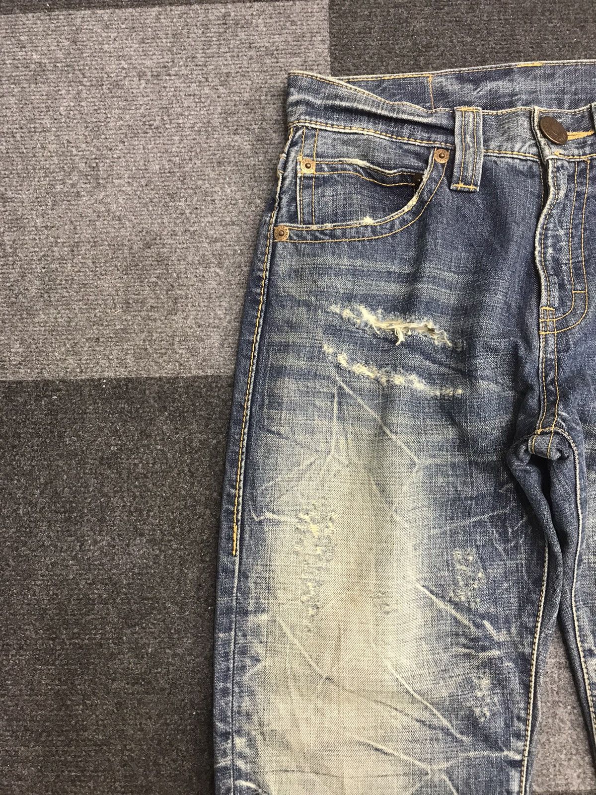 Japanese Brand CO&LU Japan Super Distressed Style Art Jeans F13 Size US 29 - 5 Thumbnail