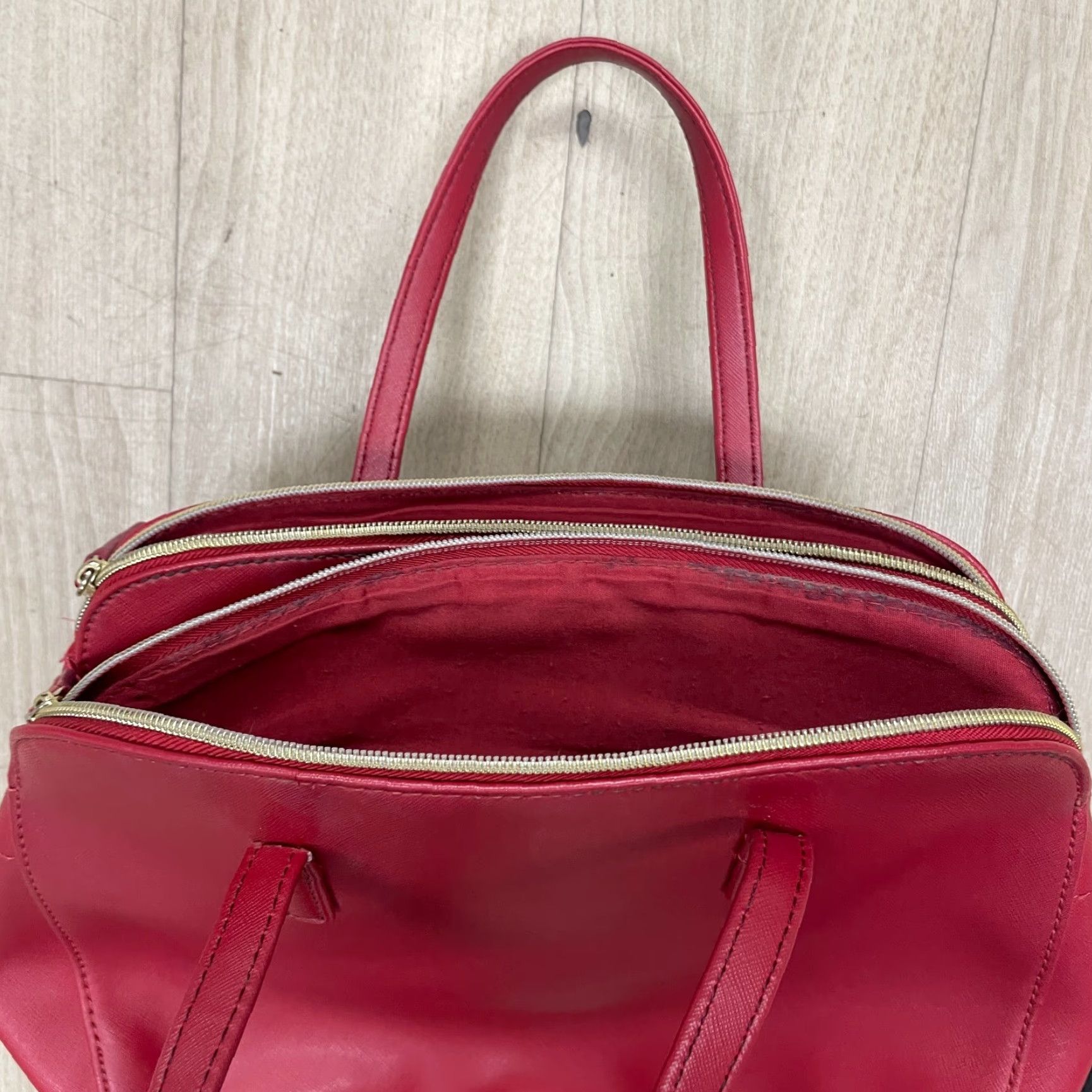 Kenneth Cole Kenneth Cole Reaction Shoulder Bag Red Faux Leather Gold Hardware PVC Leather Matte Red 17in 10in Large Women's Bag Size ONE SIZE - 4 Thumbnail
