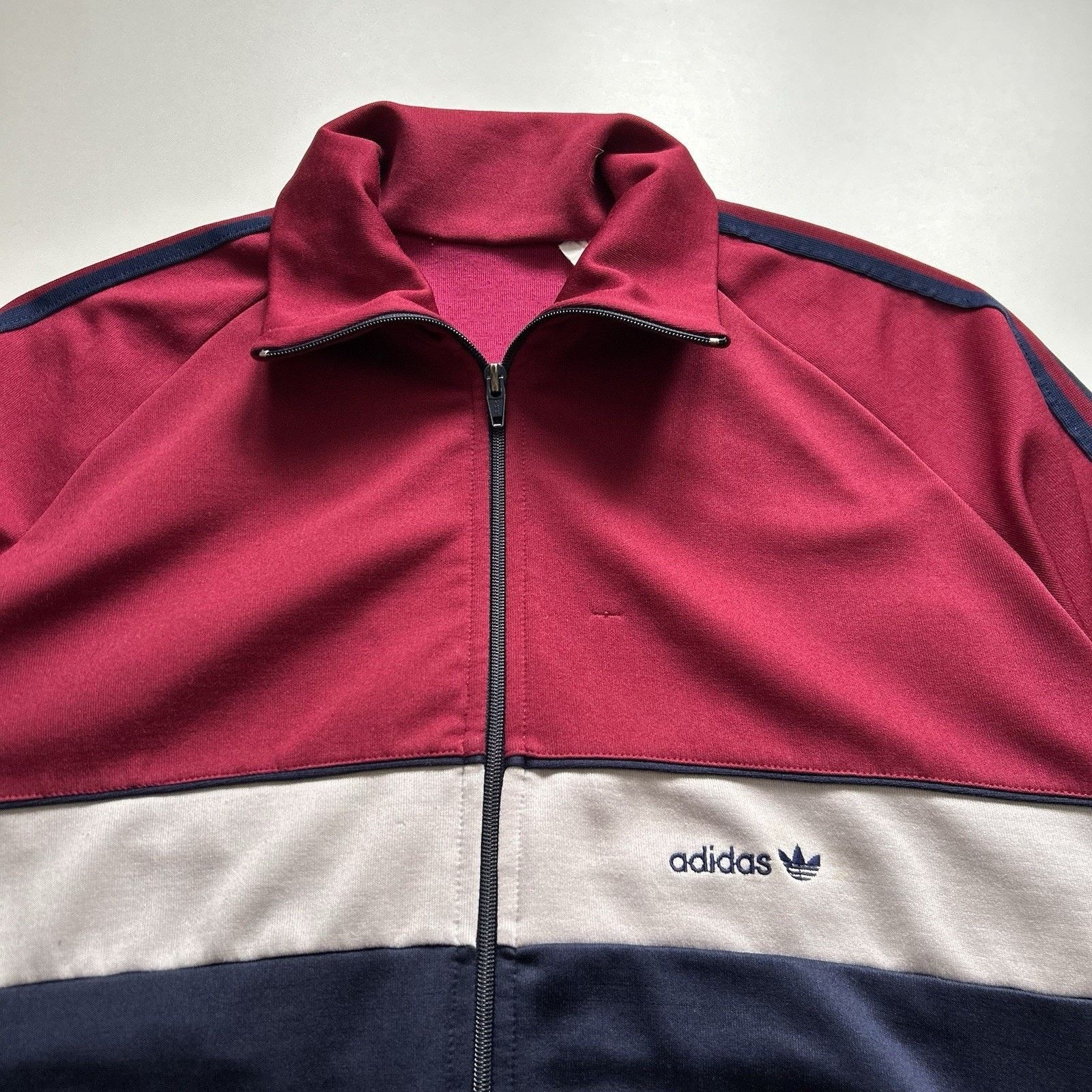 Adidas × Vintage Vintage 80s Adidas Trefoil Track Jacket Large 3 Stripes Rare Size US L / EU 52-54 / 3 - 2 Thumbnail