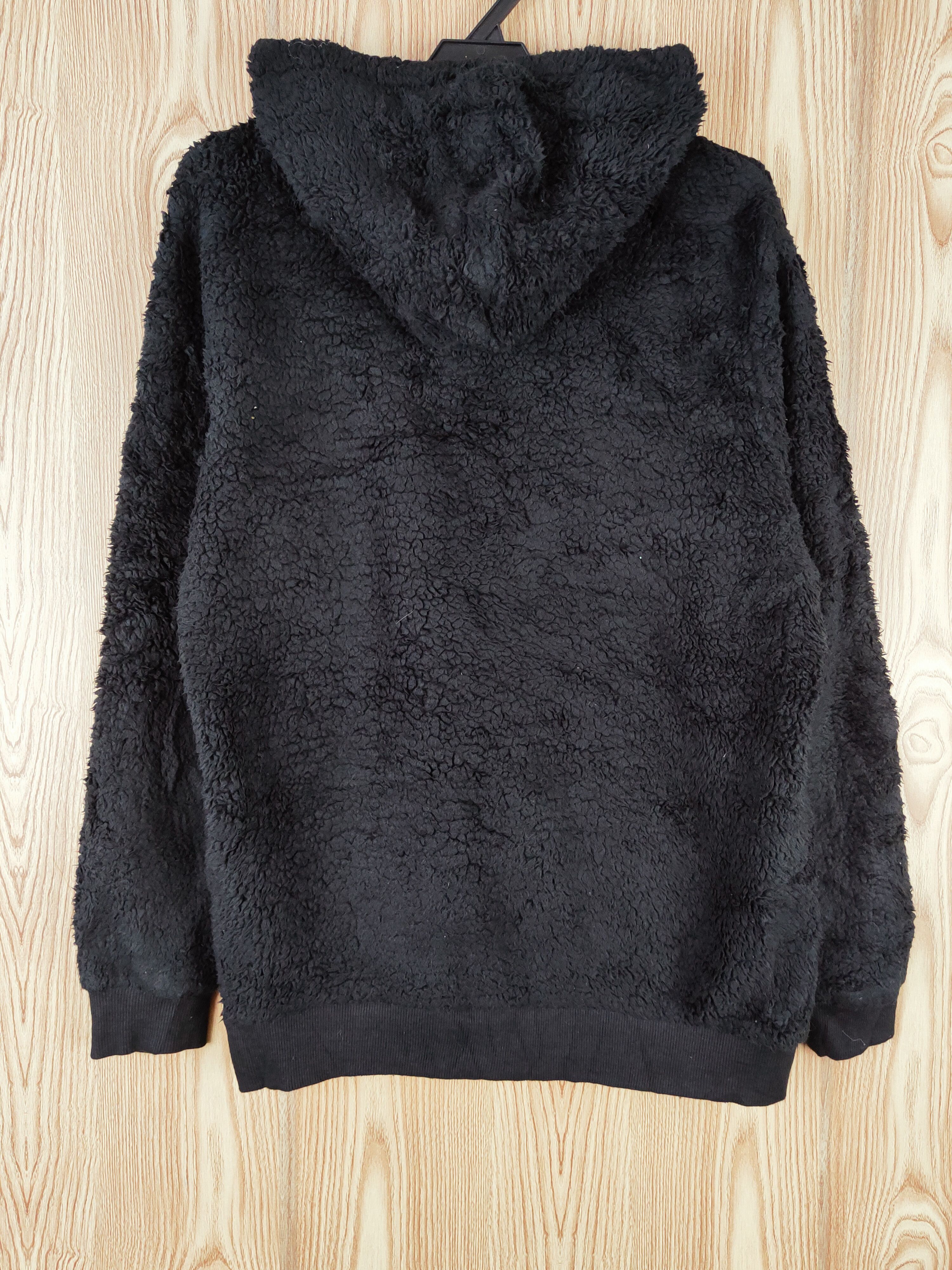 Bershka × Vintage Rare 🔥 Bershka Black Fur Mohair Hoodie Sweatshirts Size US M / EU 48-50 / 2 - 10 Thumbnail