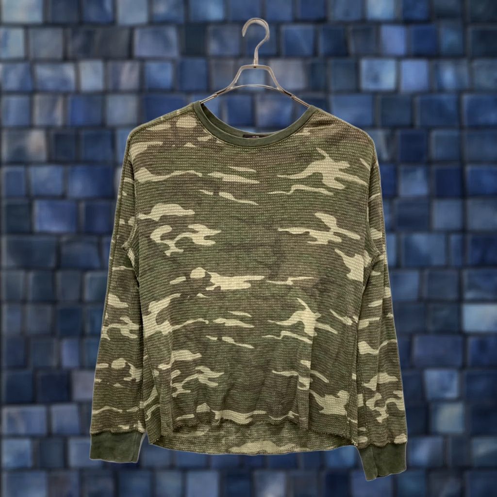 Ralph Lauren RRL Ralph Lauren Camouflage Pattern Waffle-knit T-Shirt Green Size M Crew Neck Mens Long Sleeve Cotton Knit Pre-owned Size US M / EU 48-50 / 2 - 1 Thumbnail
