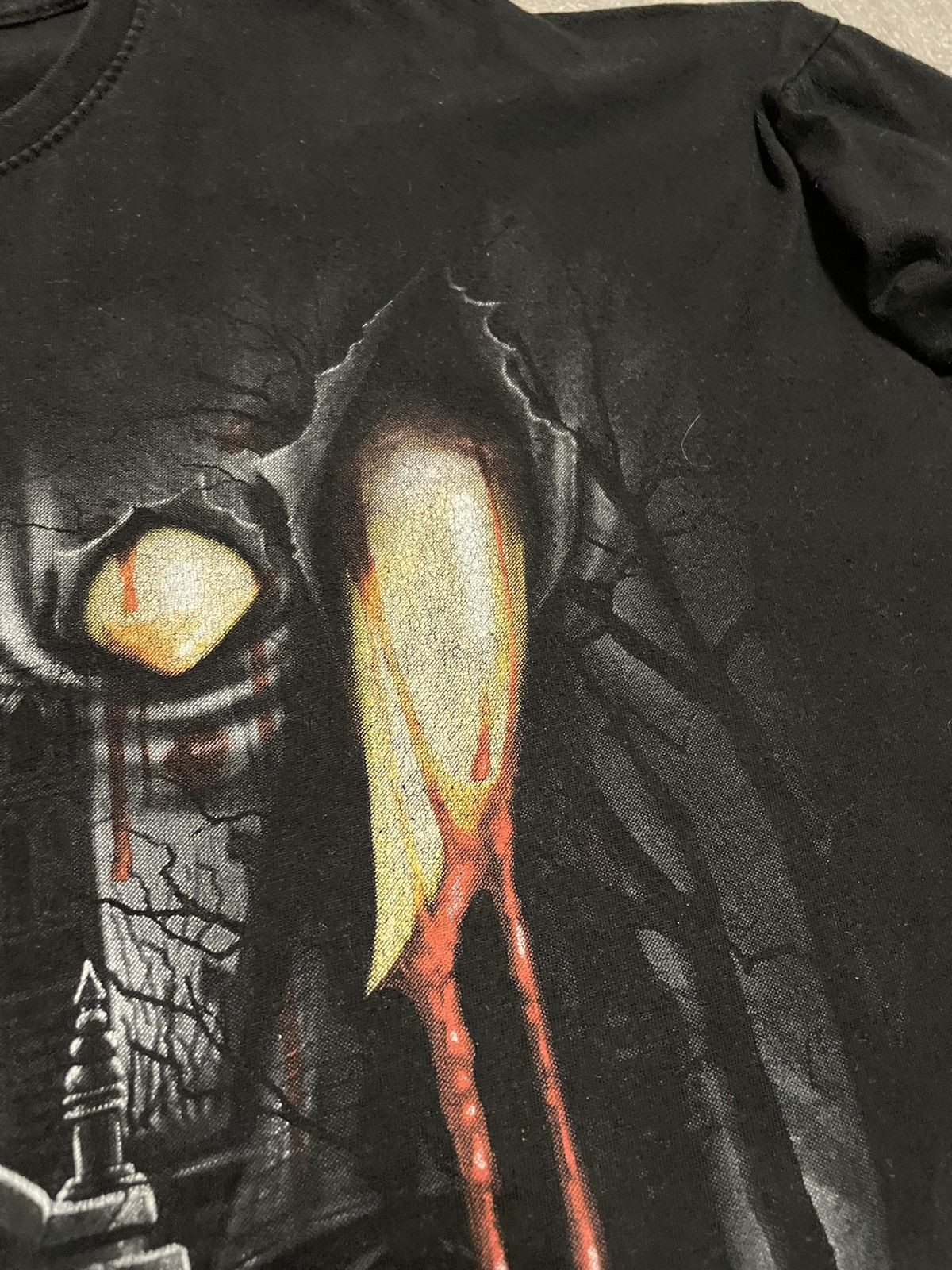 Affliction × Ed Hardy Vintage Black Metal Vampire Cross Full Print Long Sleeve Size US XL / EU 56 / 4 - 9 Thumbnail